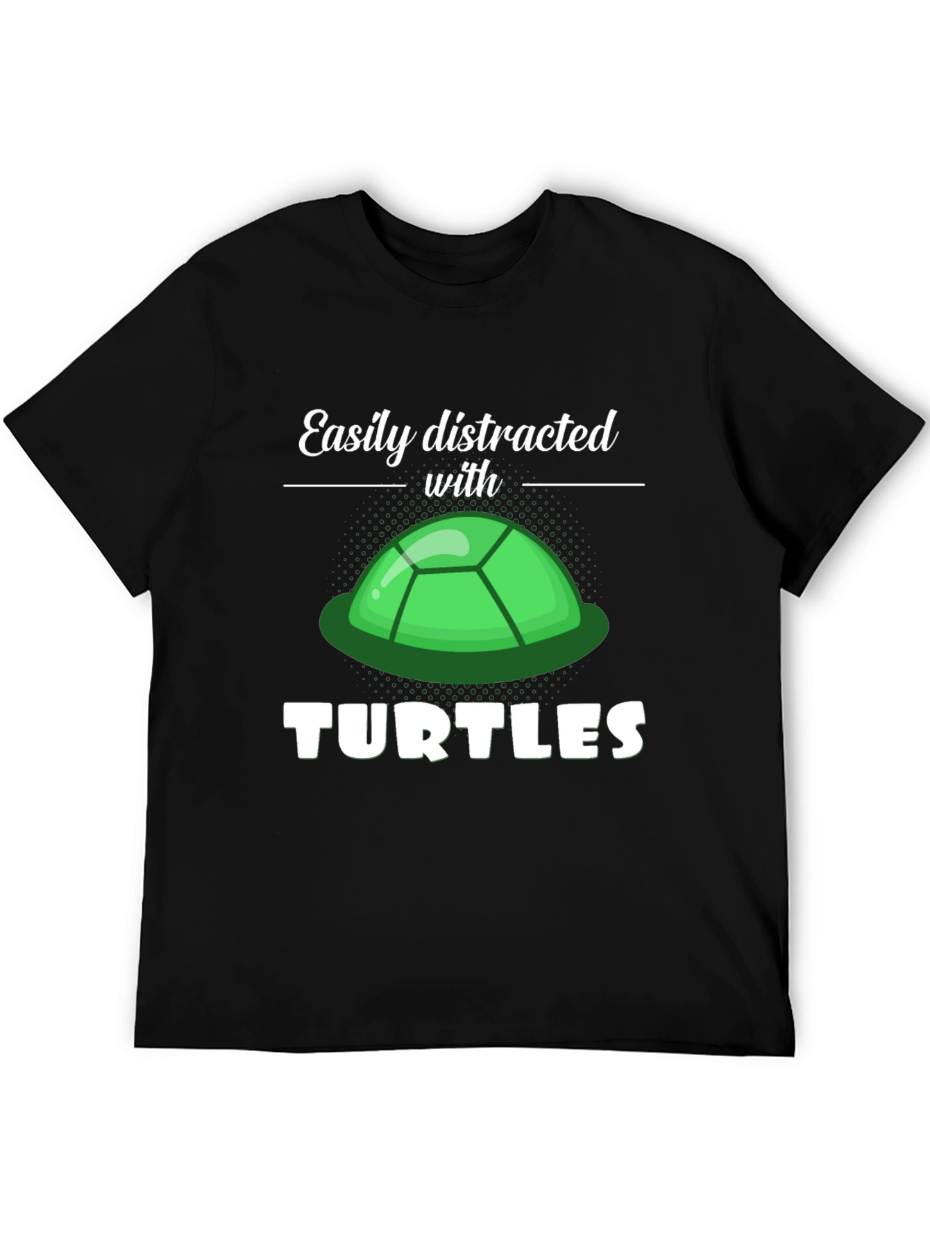 Black Easily Distracted With Turtles Graphic Tee view 5