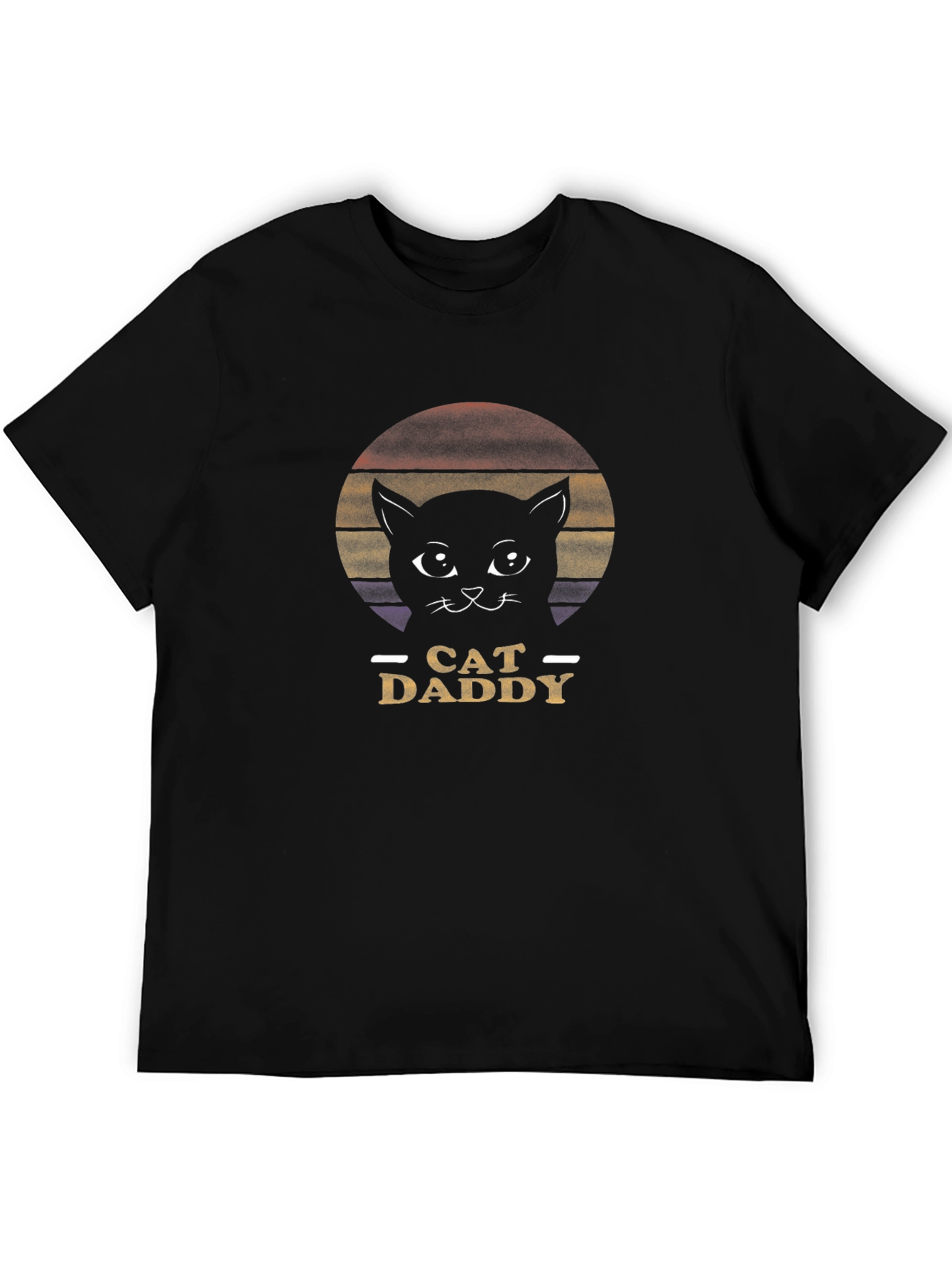 Black Cat Daddy Retro Black T-Shirt view 5