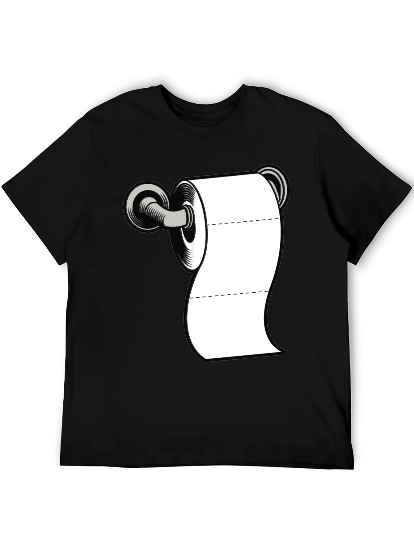 Black Toilet Paper Humor Tee - Black Cotton Blend Shirt view 5