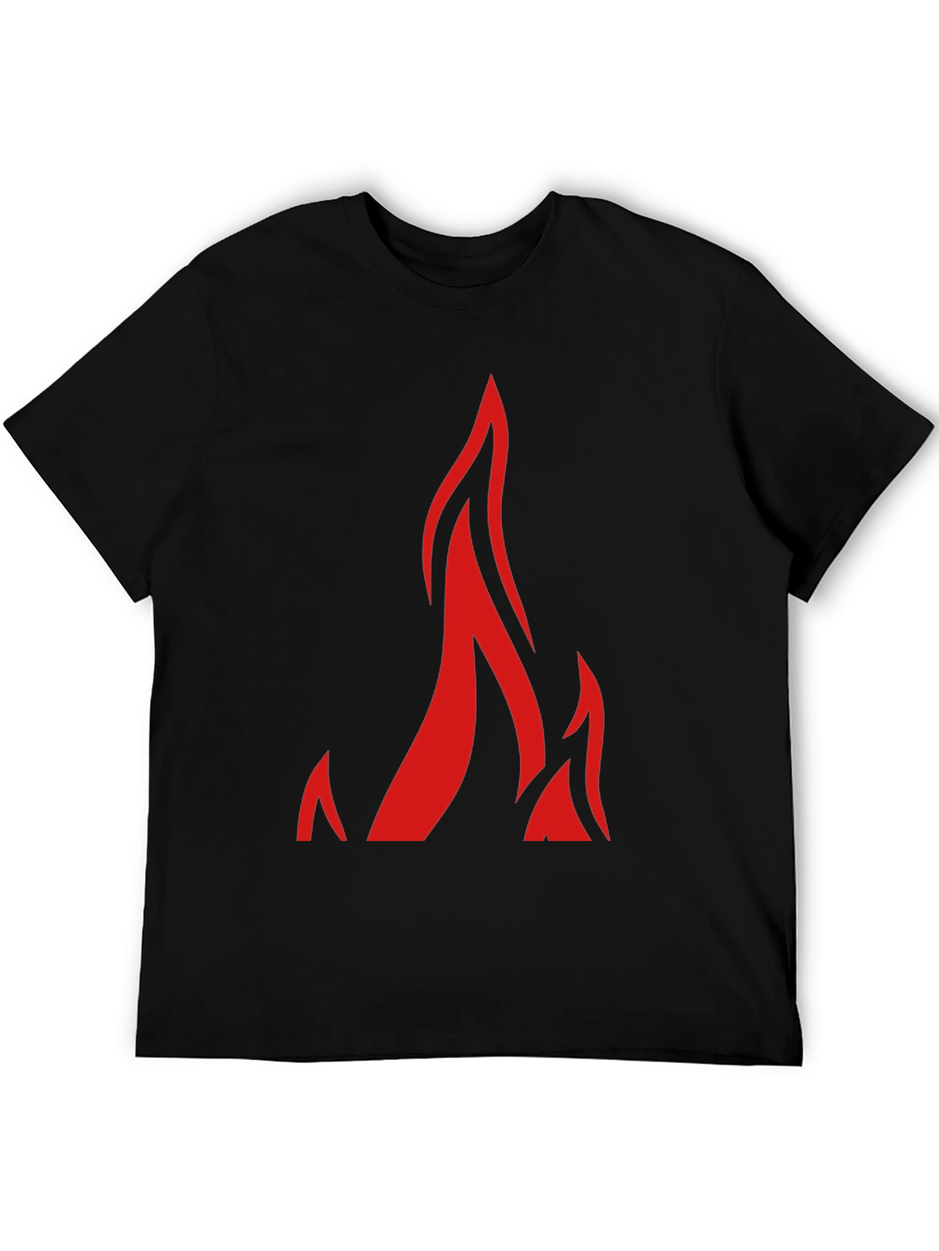 Black Fiery Red Flame Graphic Black T-Shirt view 5