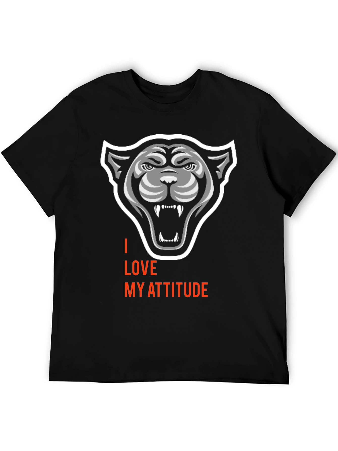Black I Love My Attitude Black Graphic Tee view 5