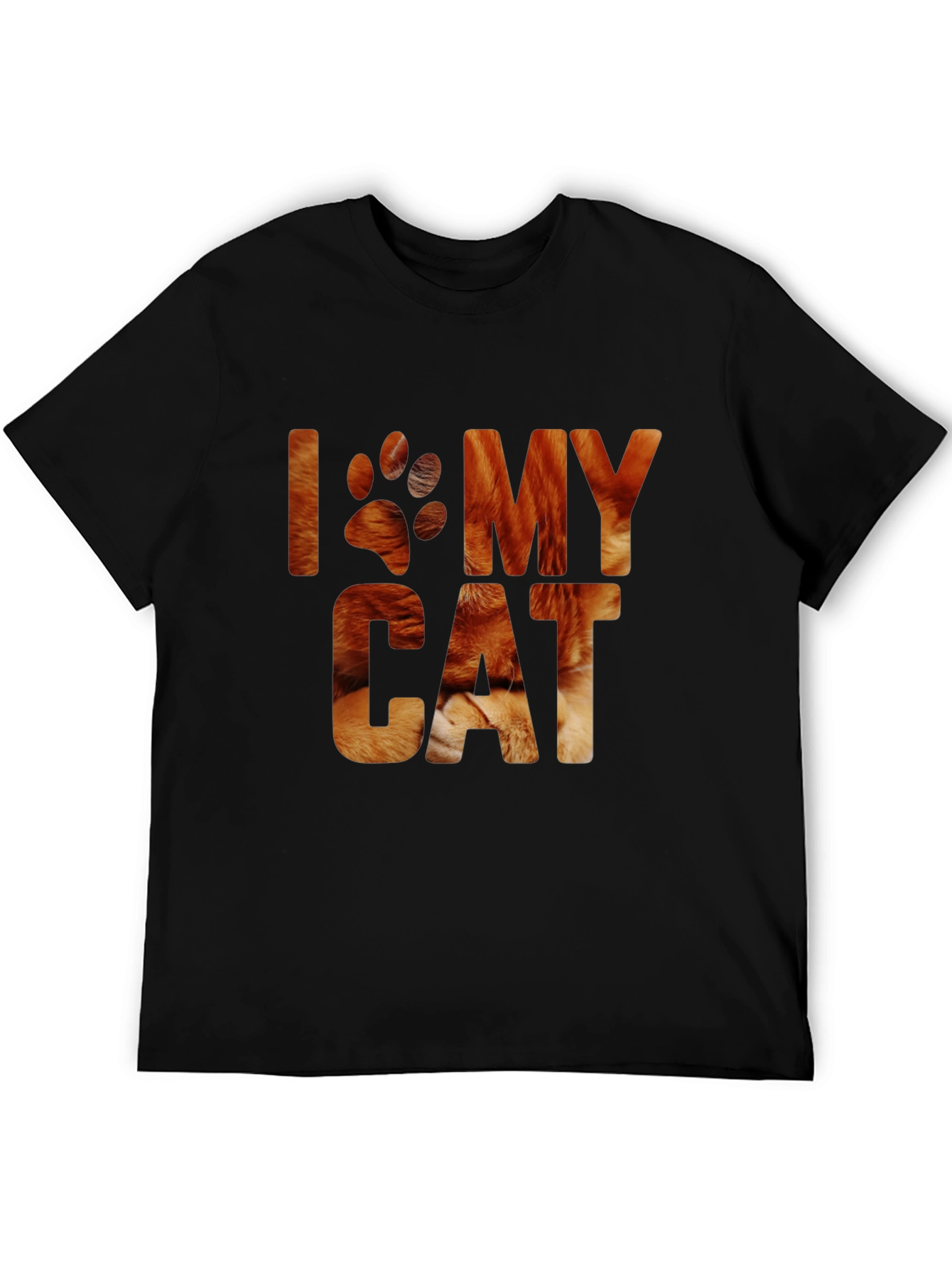 Black I Love My Cat T-Shirt - Novelty Cat Lover Tee view 5