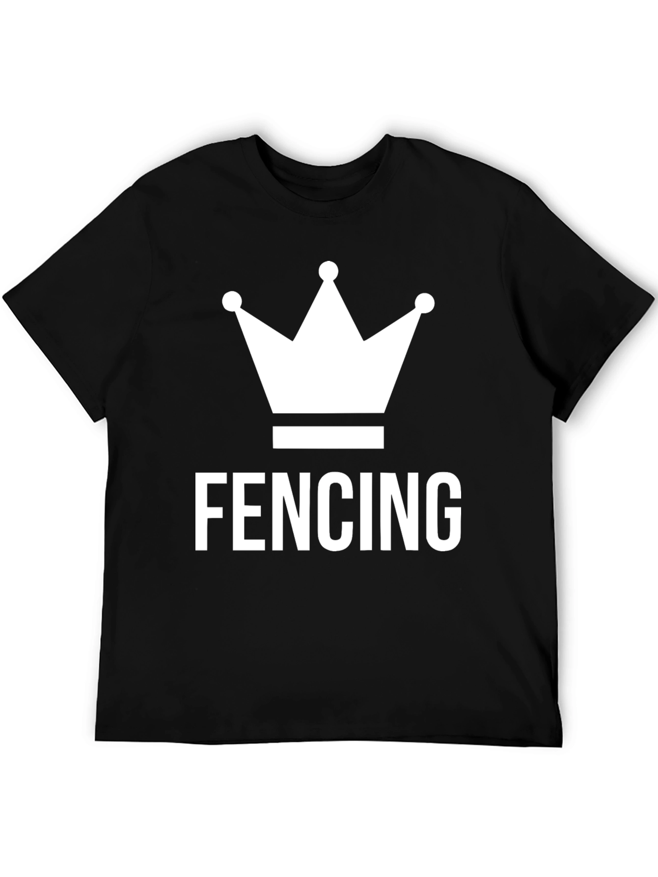 Black Fencing Crown Graphic Tee - Black Cotton T-Shirt view 5