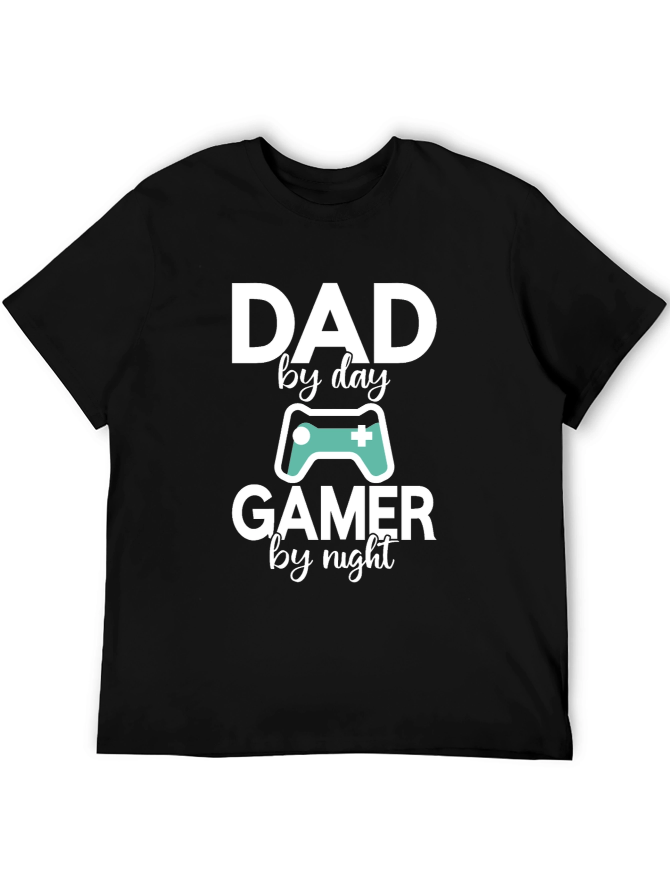 Black Dad By Day Gamer By Night T-Shirt view 5