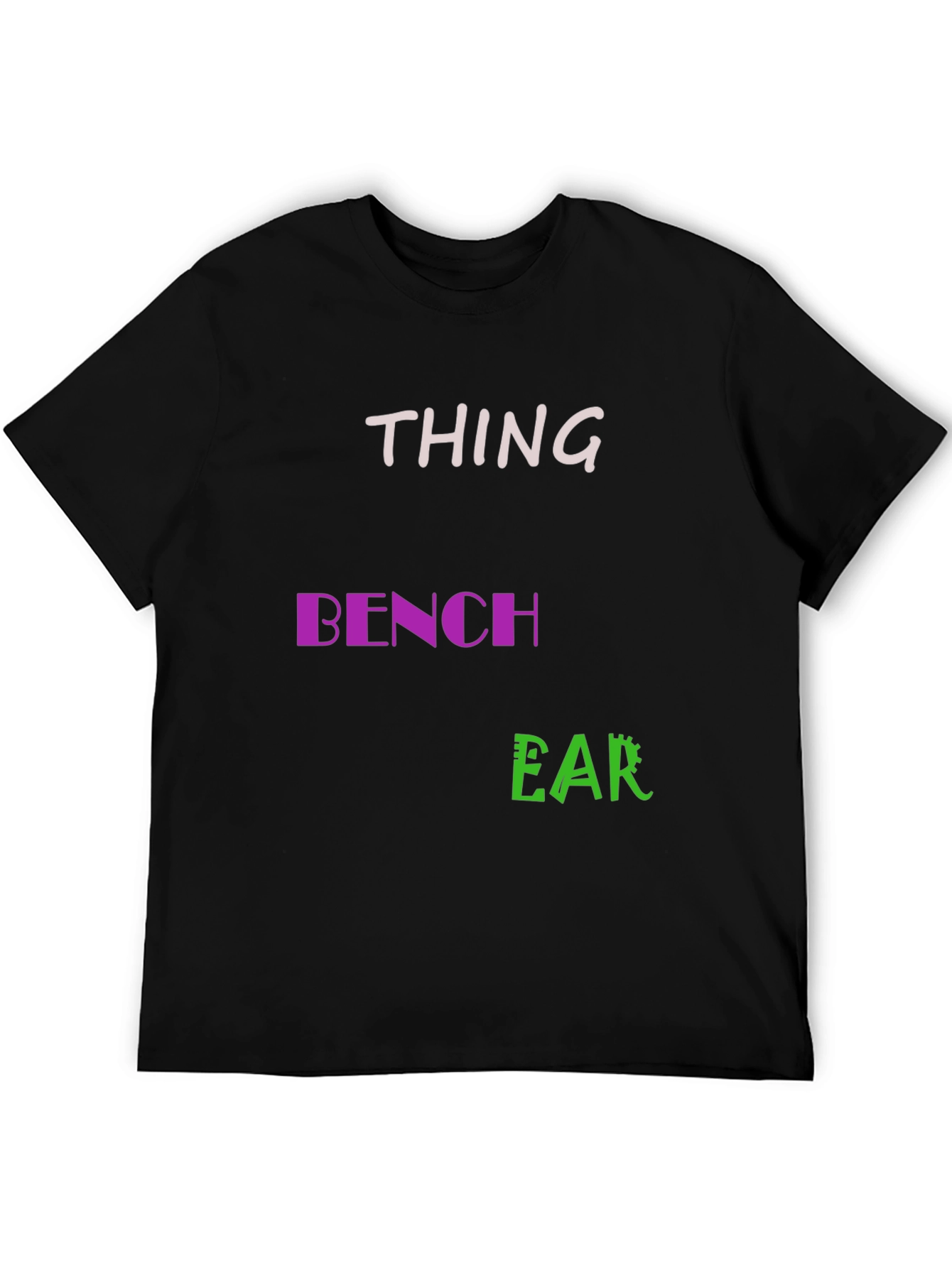 Black Thing Bench Ear Men's Black T-Shirt view 5