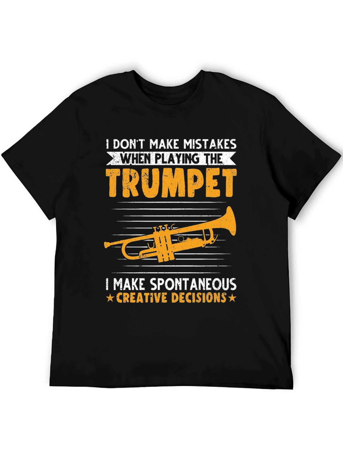 Black Funny Trumpet T-Shirt: Spontaneous Creative Decisions view 5