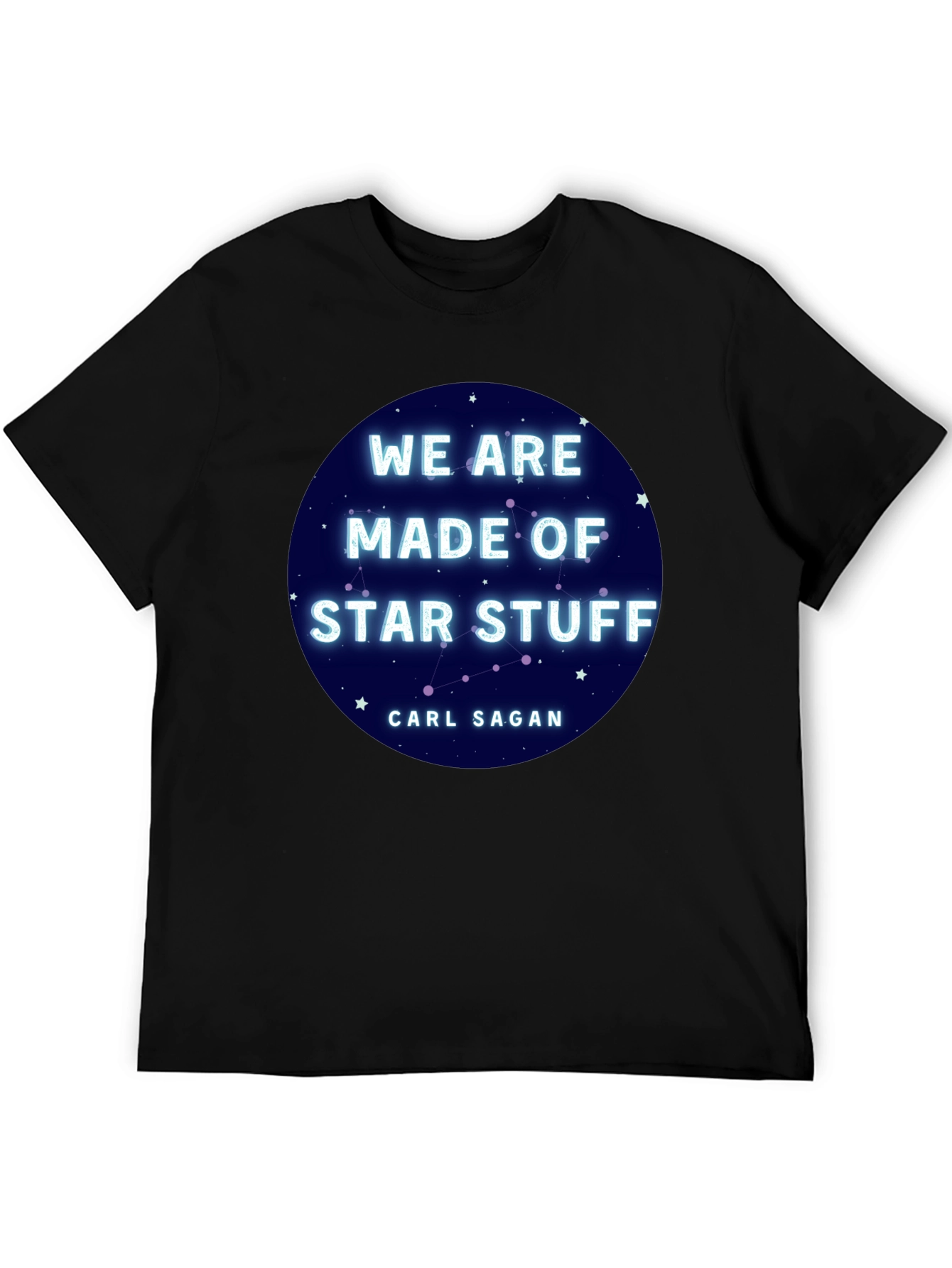 Black Cosmic Carl Sagan T-Shirt - We Are Star Stuff Tee view 5
