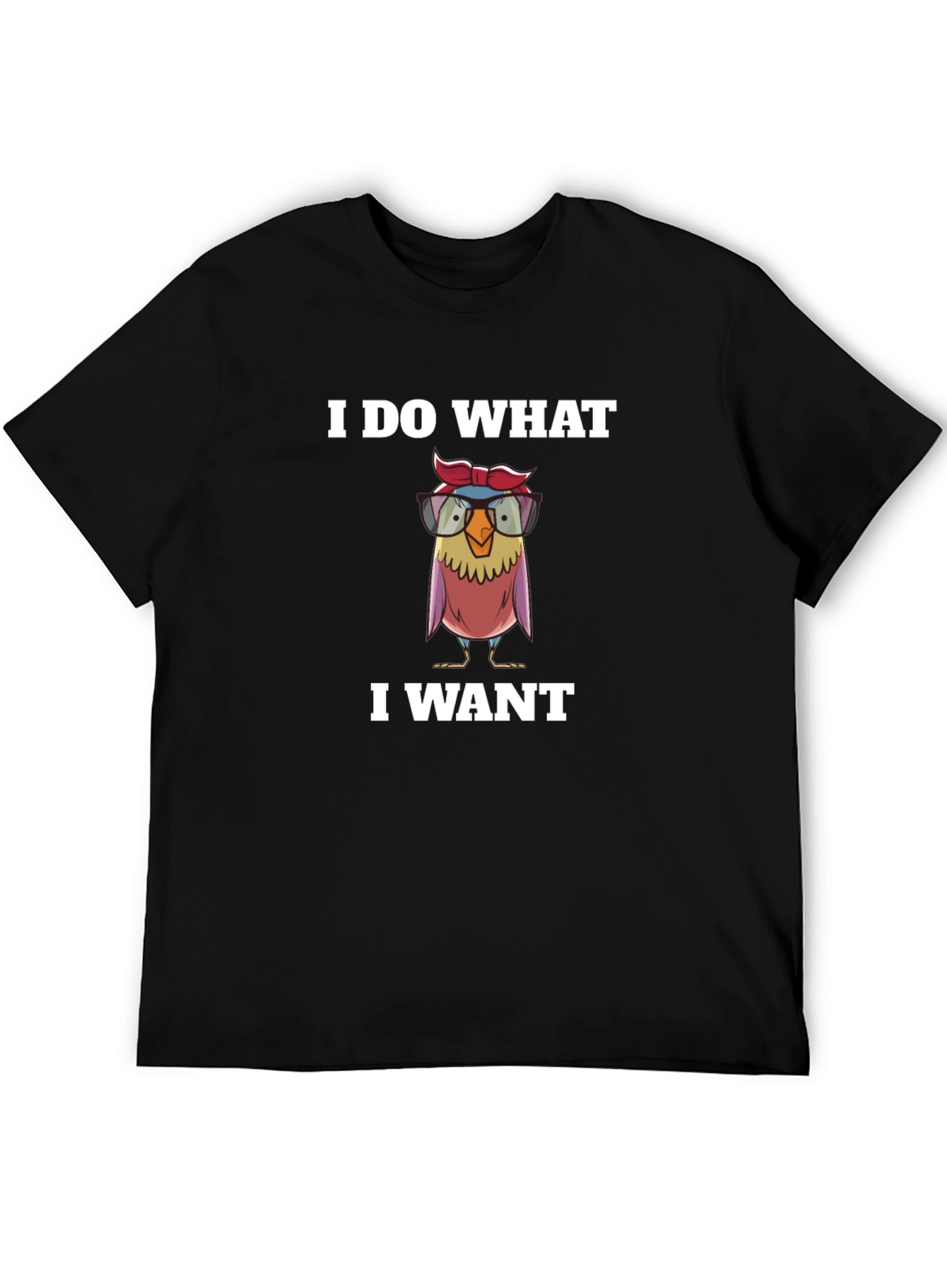 Black I Do What I Want T-Shirt - Funny Owl Design view 5