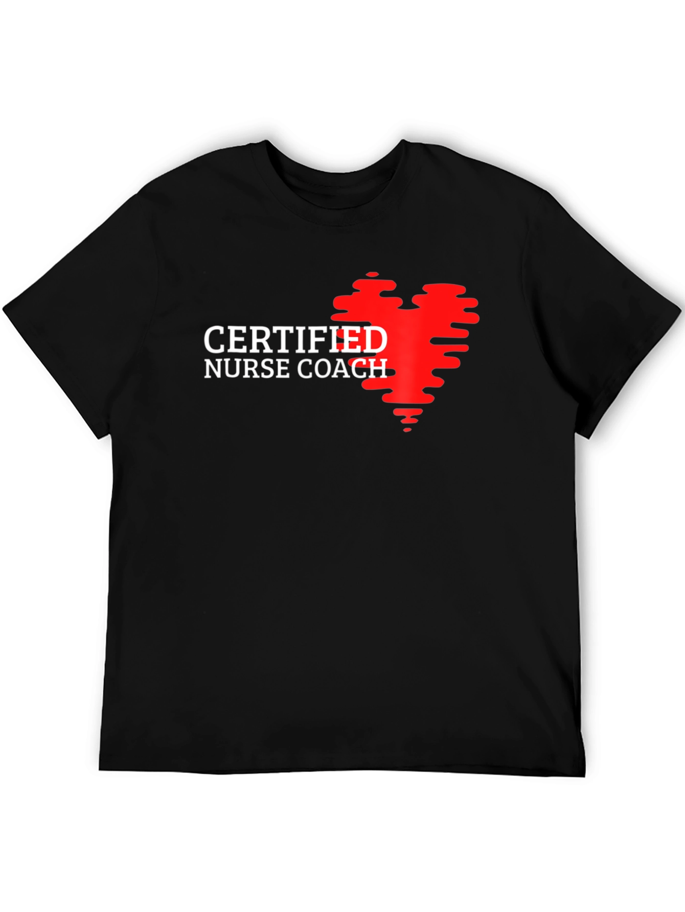 Black Certified Nurse Coach Heart T-Shirt view 5