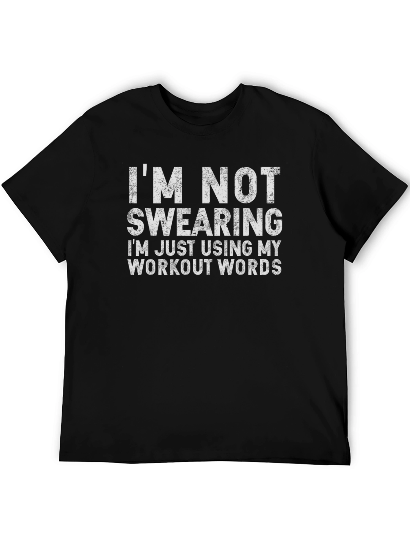 Black Workout Humor T-Shirt: I'm Not Swearing view 5