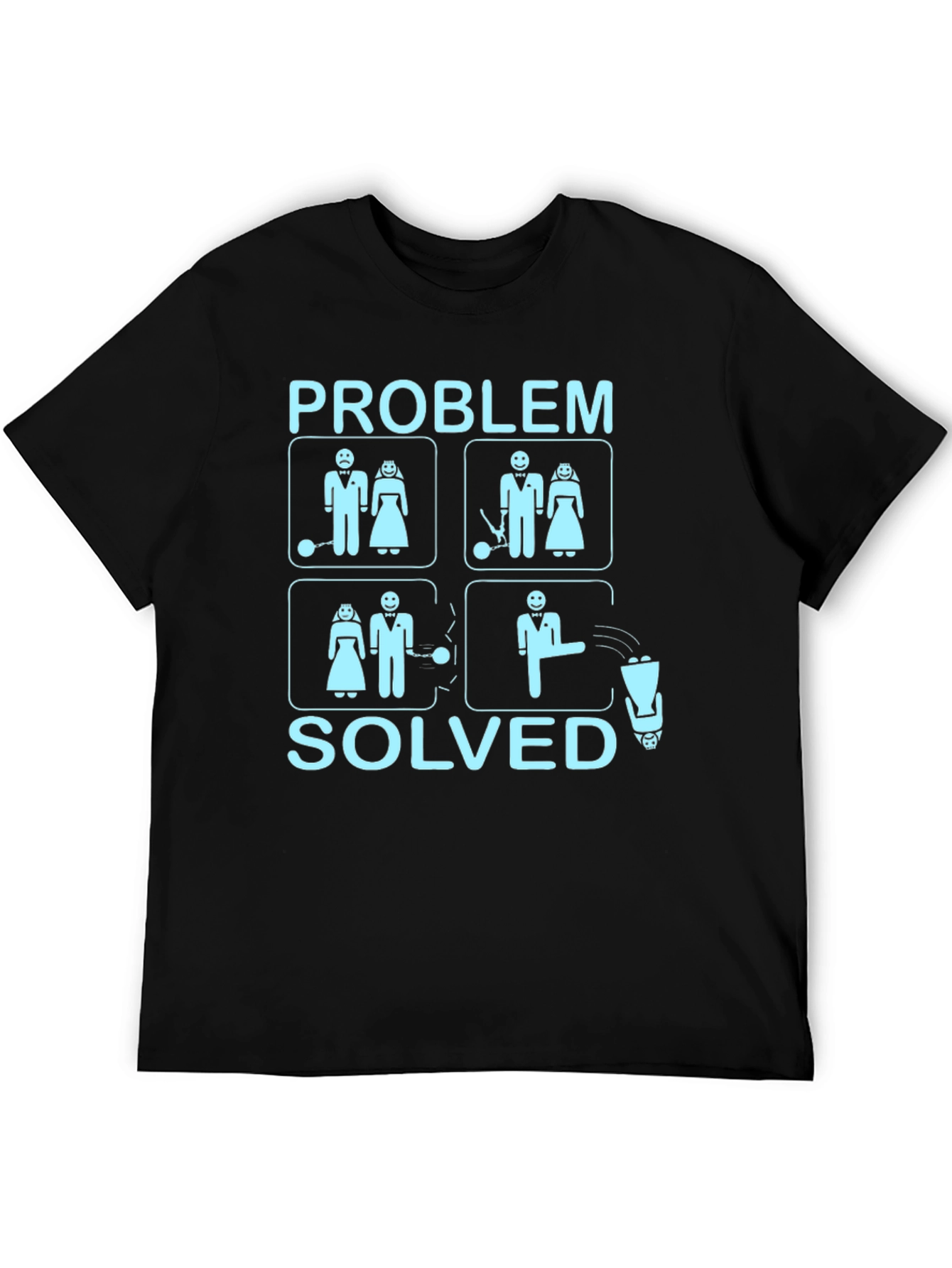 Black Problem Solved Divorce Funny Graphic T-Shirt view 5