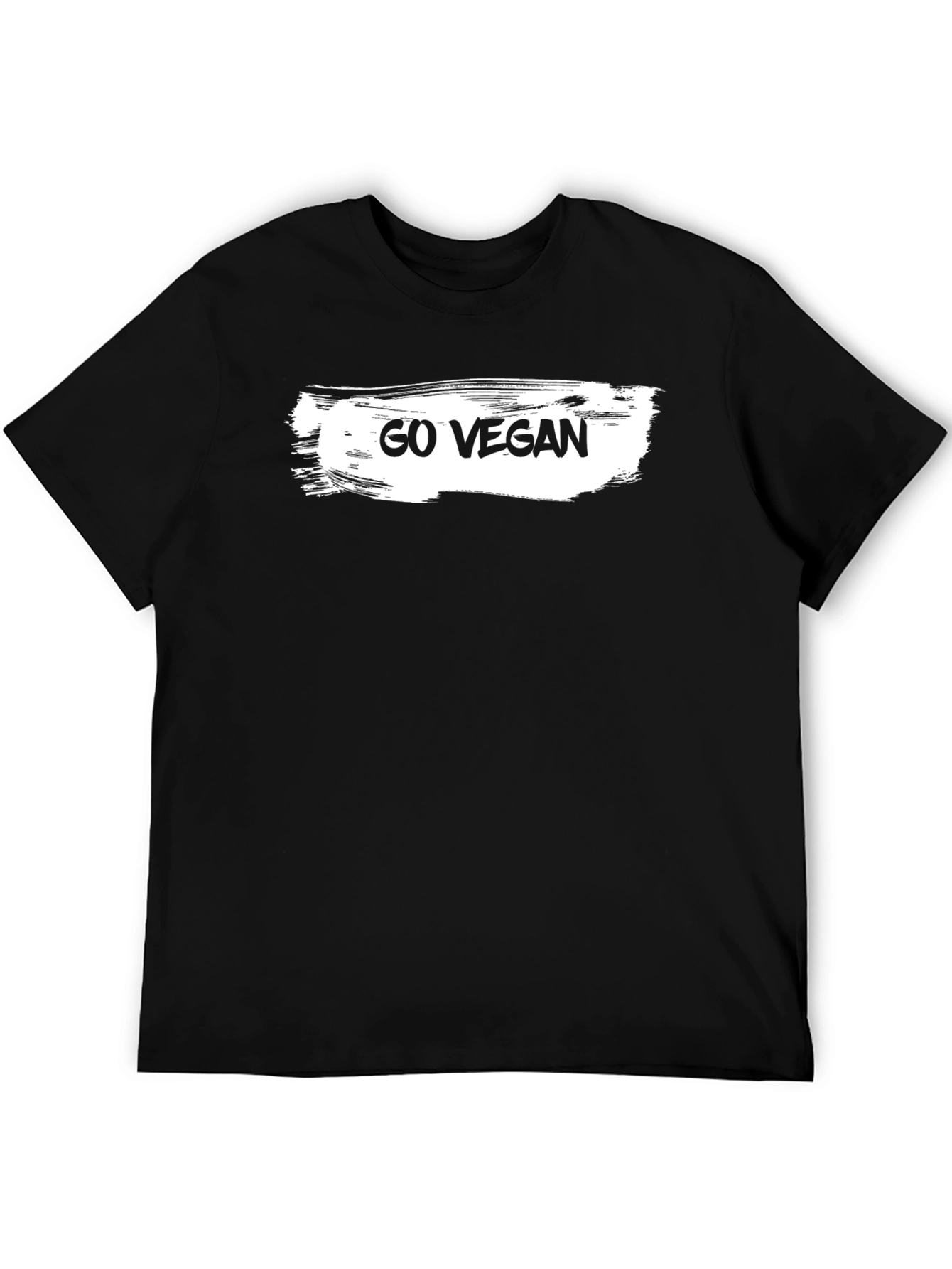 Black Go Vegan Graphic Tee - Black Cotton T-Shirt view 5