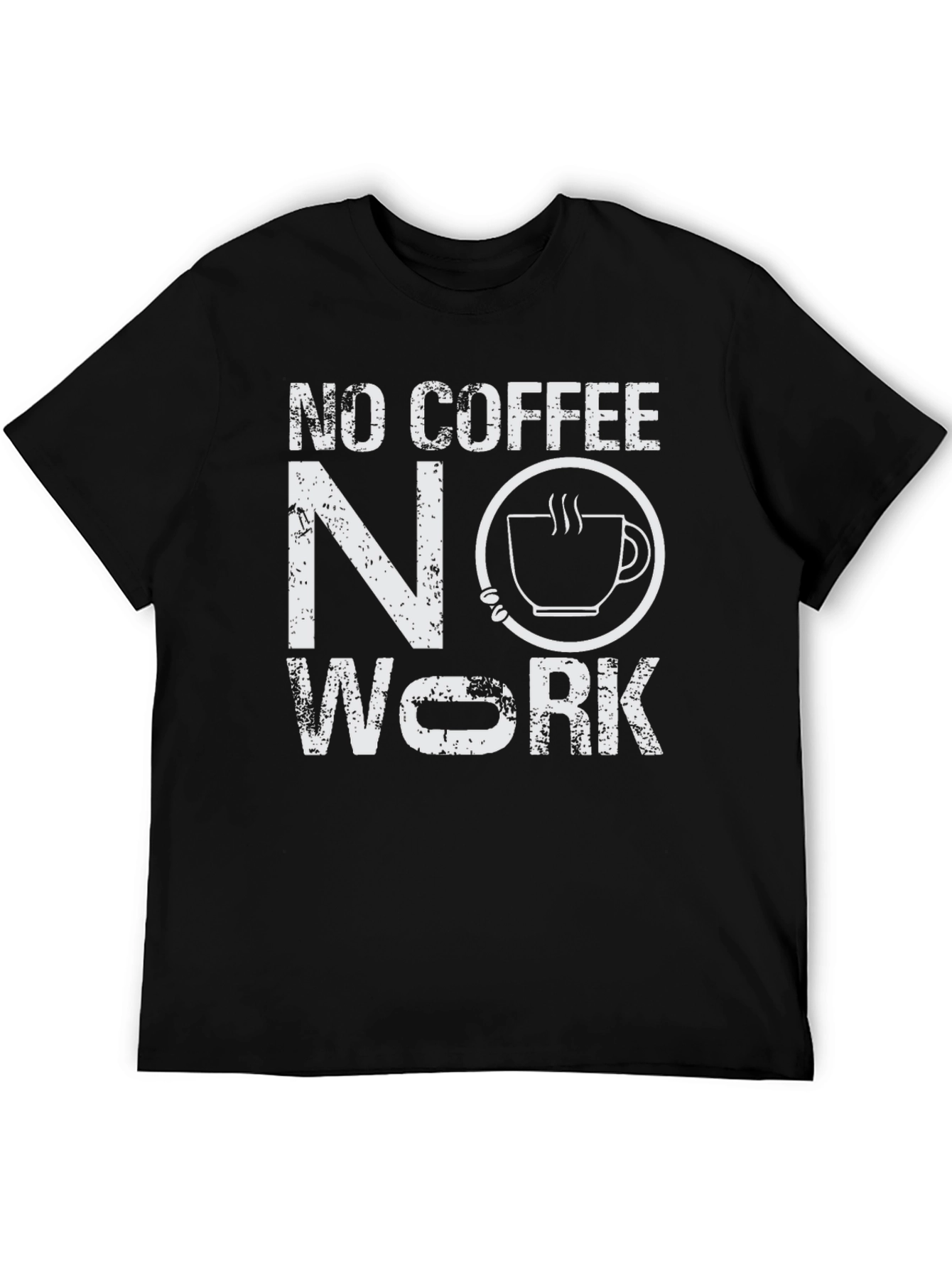 Black No Coffee No Work T-Shirt - Funny Graphic Tee view 5