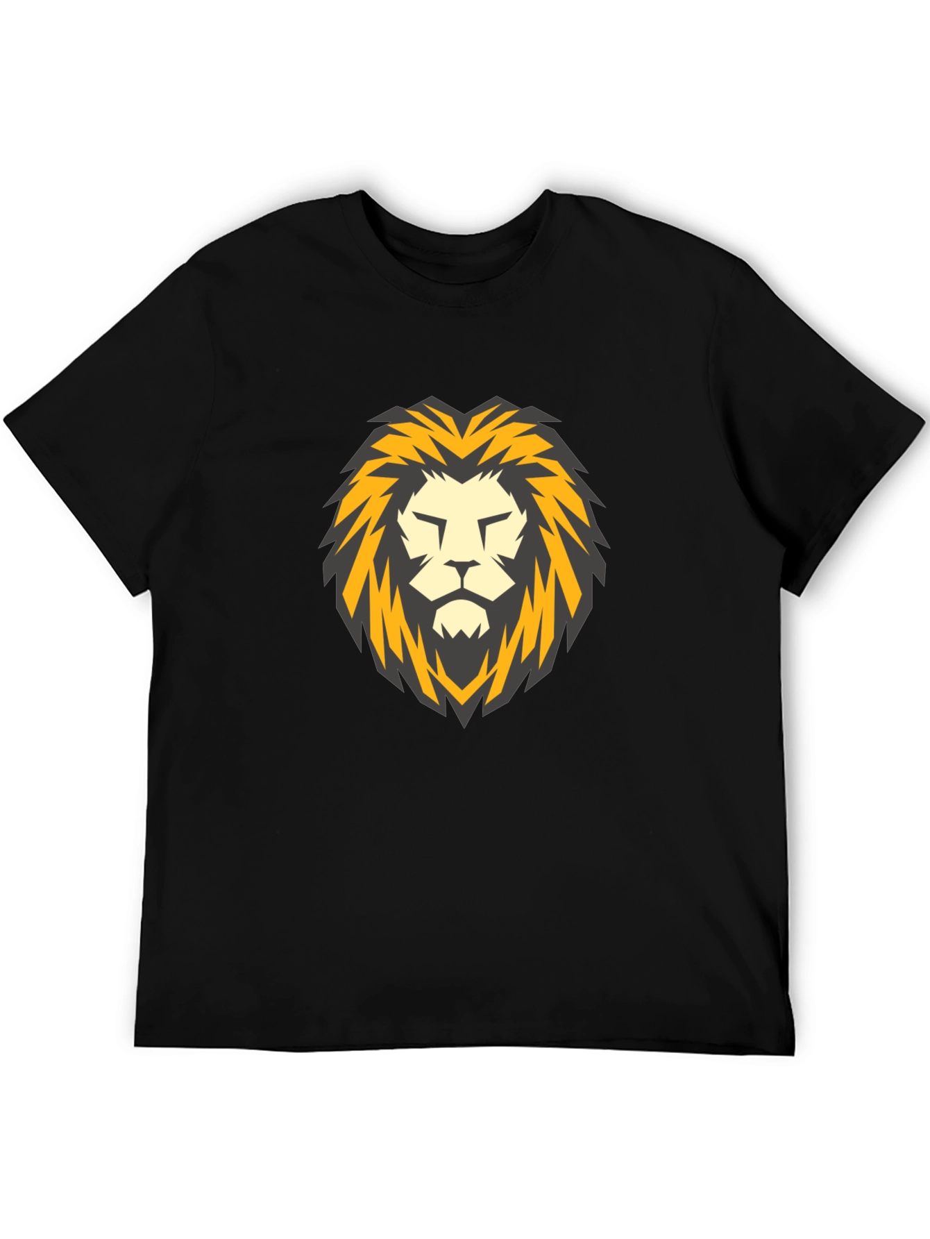 Black Lion Head Graphic Black T-Shirt view 5