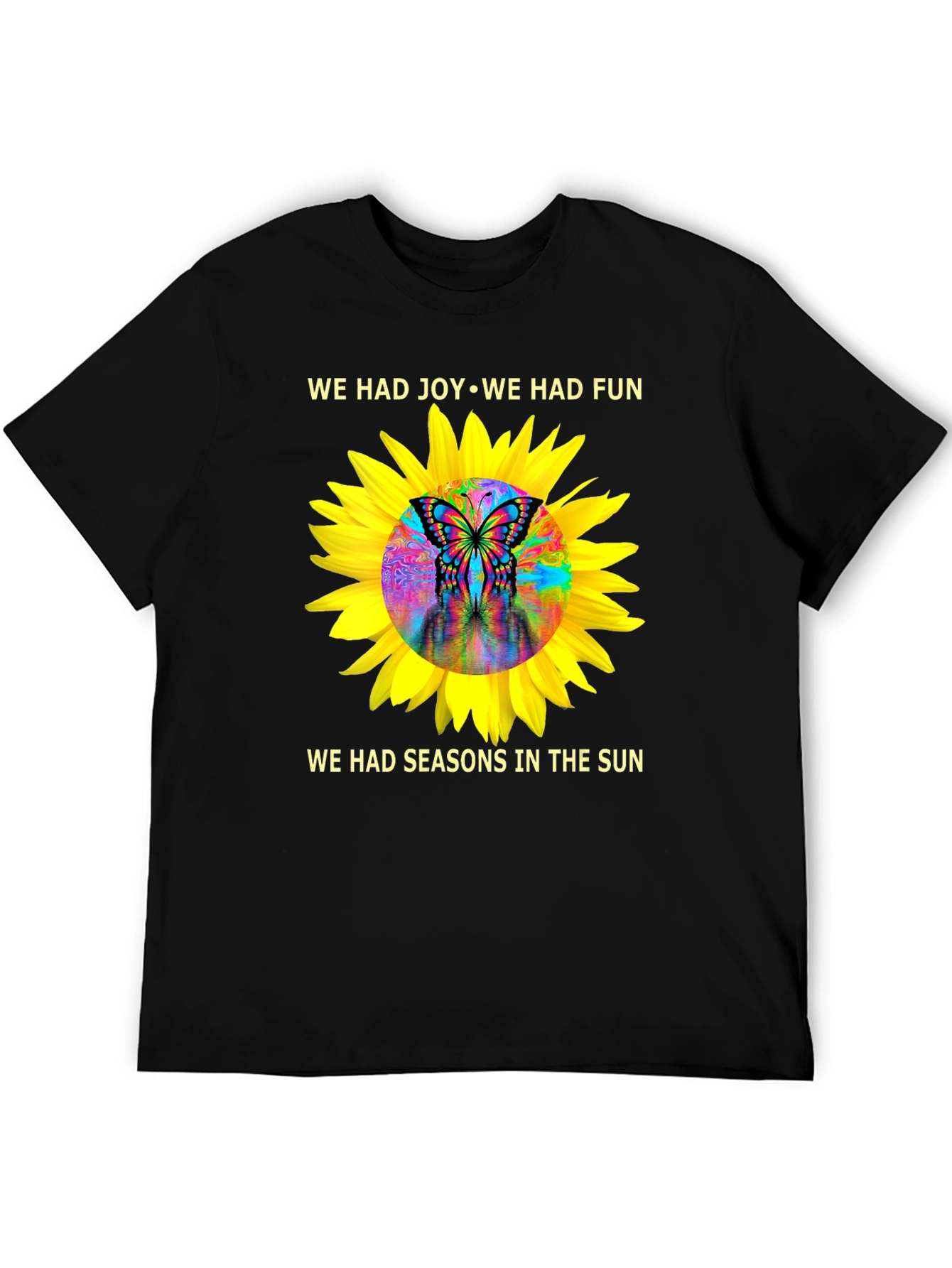 Black Joy & Fun Sunflower Butterfly Graphic Tee view 5