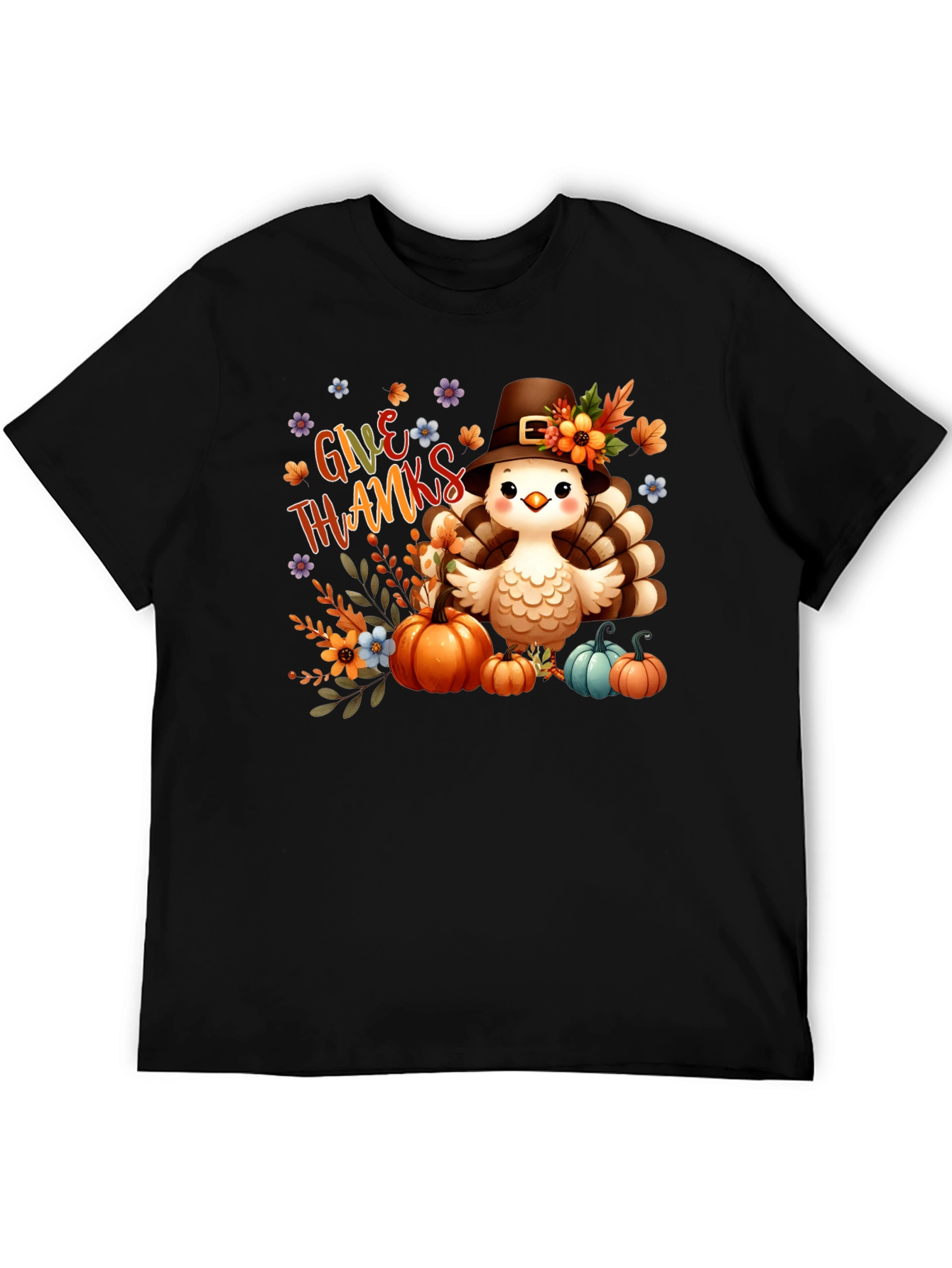 Black Give Thanks Turkey Tee view 5
