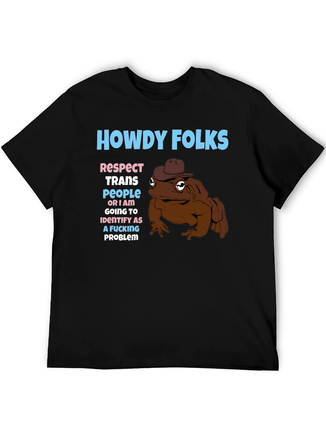 Black Howdy Folks Frog Graphic Tee view 5