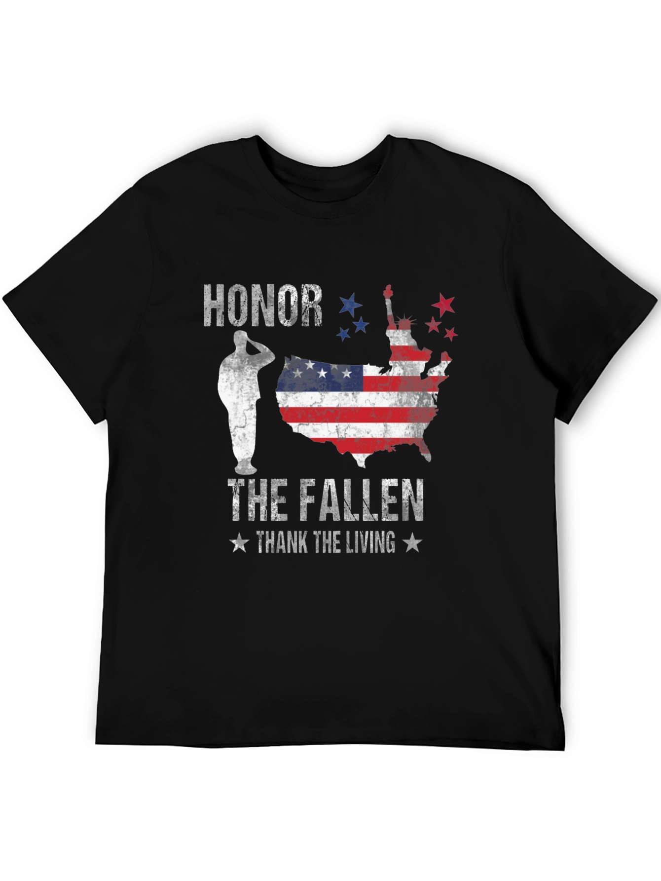Honor The Fallen Men's Black Graphic Tee - 5