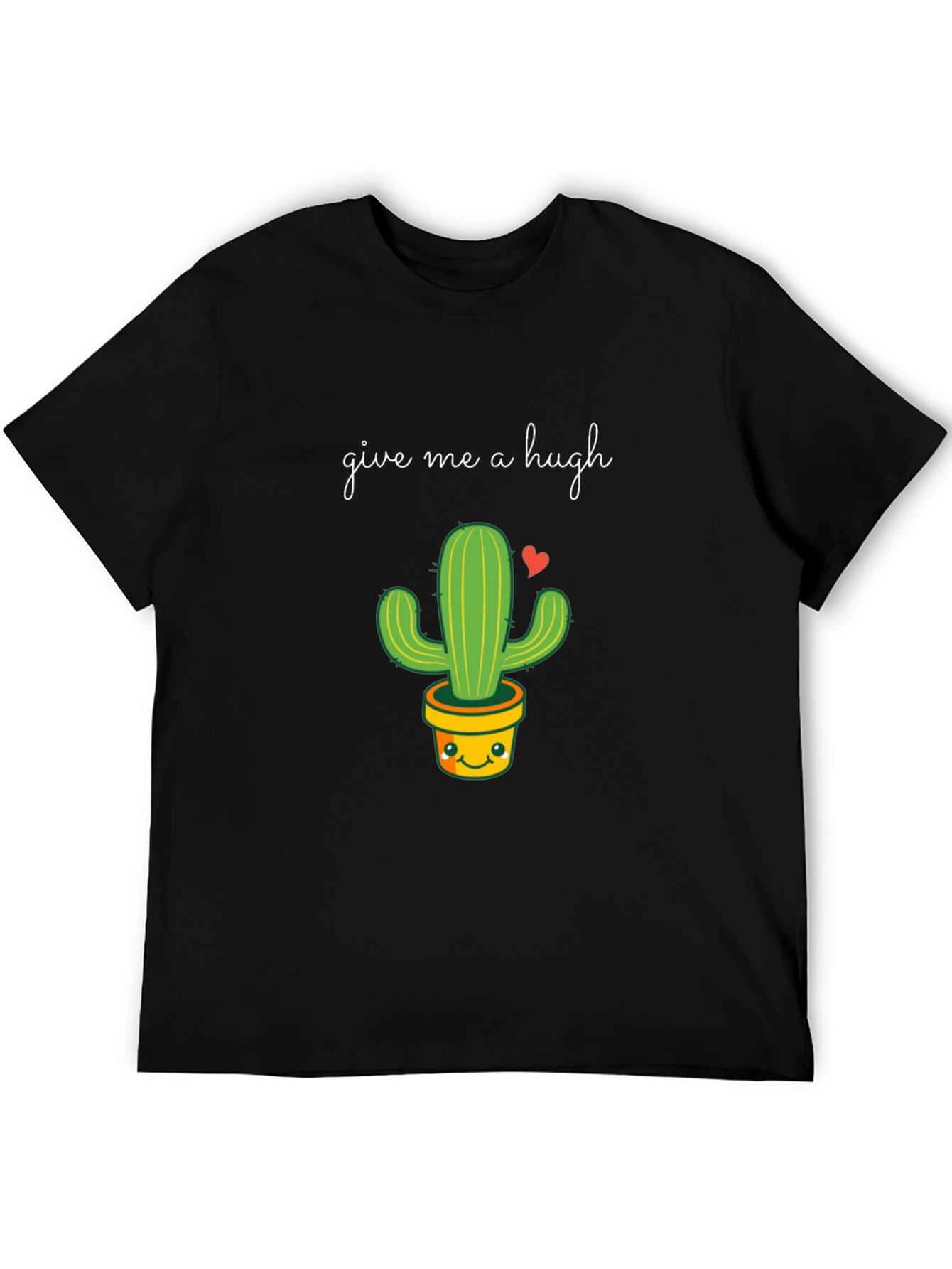 Black Give Me a Hugh Cactus T-Shirt view 5