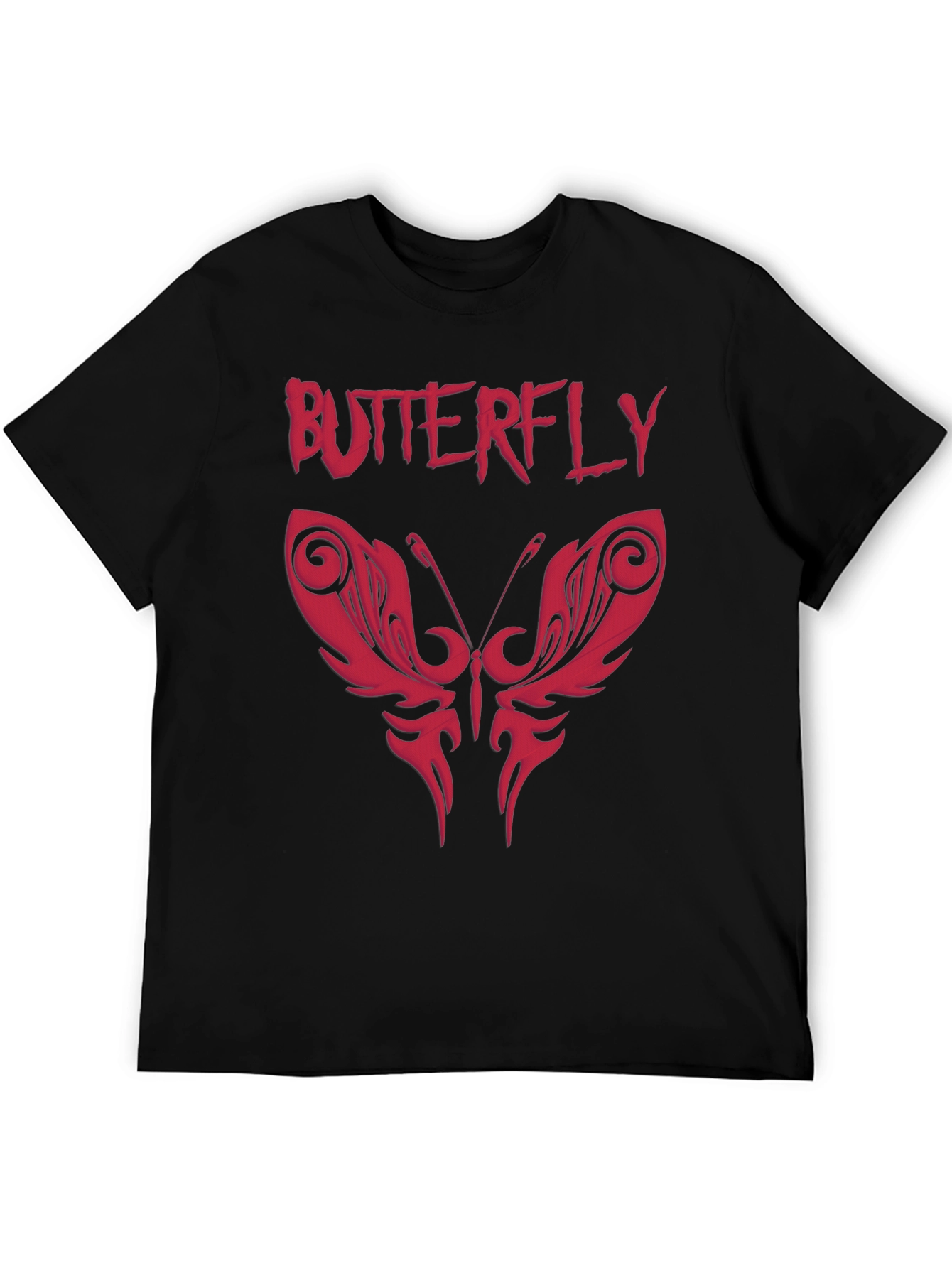 Black Butterfly Graphic Print Tee - Edgy Style view 5