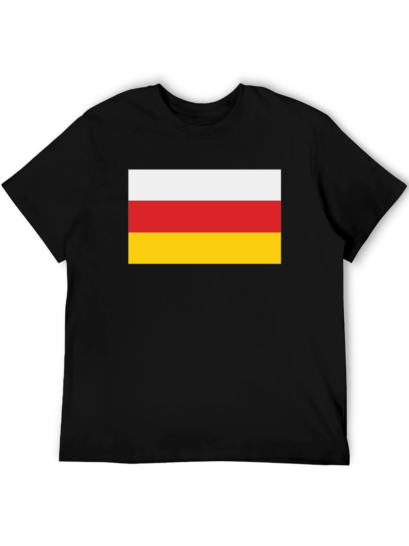 South Ossetia Flag T-Shirt - Black Crew Neck Tee - 5