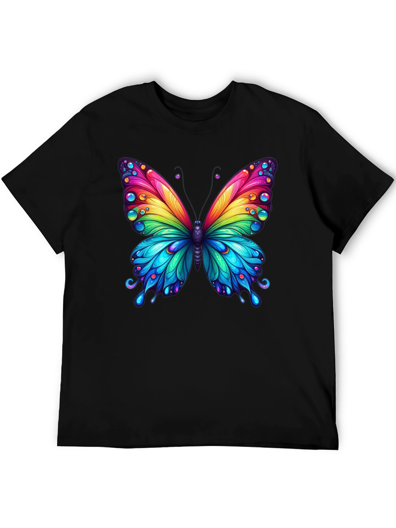 Black Rainbow Butterfly Graphic Tee view 5
