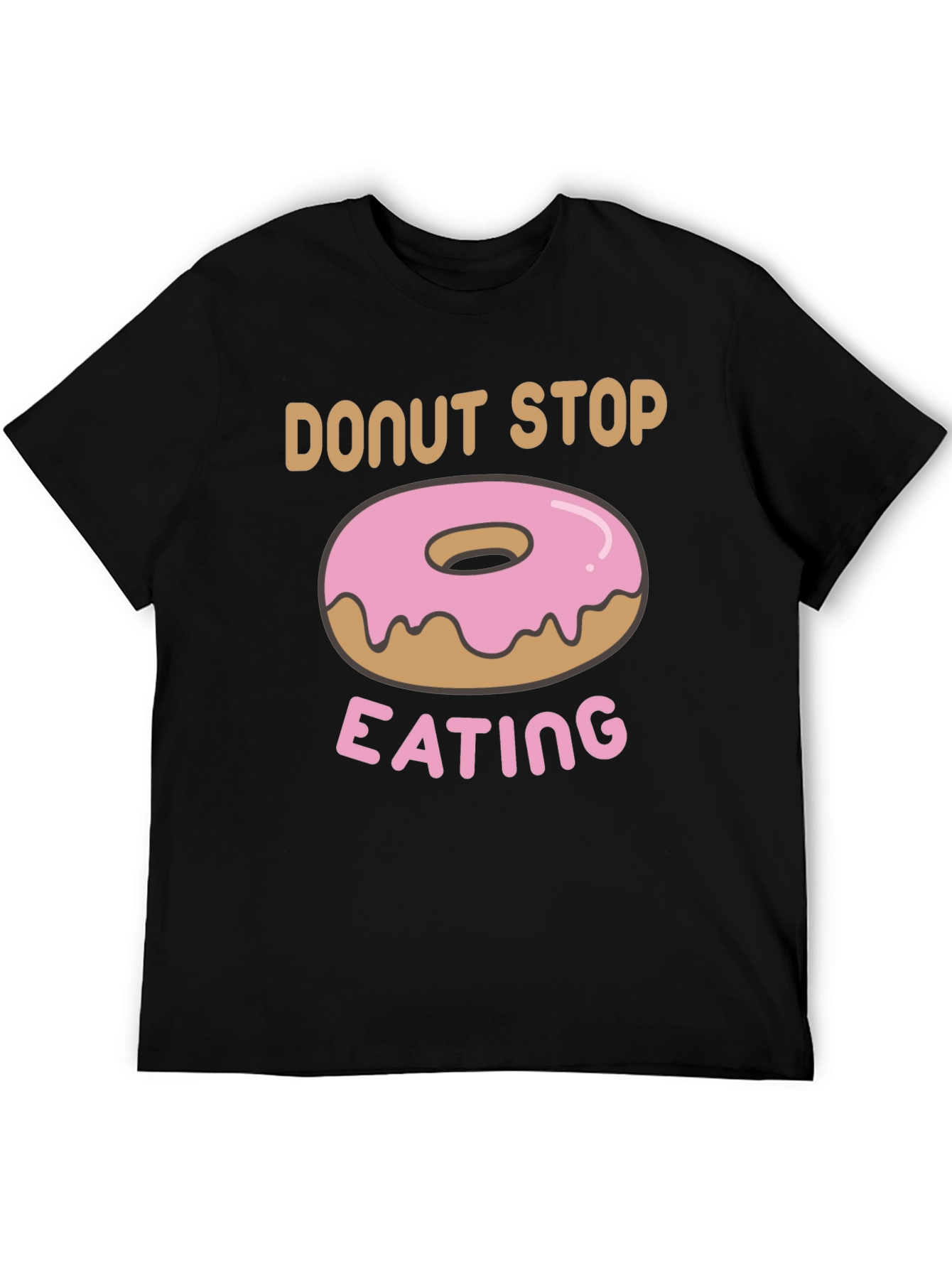 Black Donut Stop Eating Graphic T-Shirt view 5