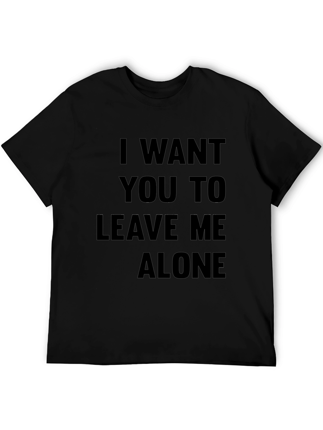 Black Leave Me Alone Slogan Tee - Black T-Shirt view 5