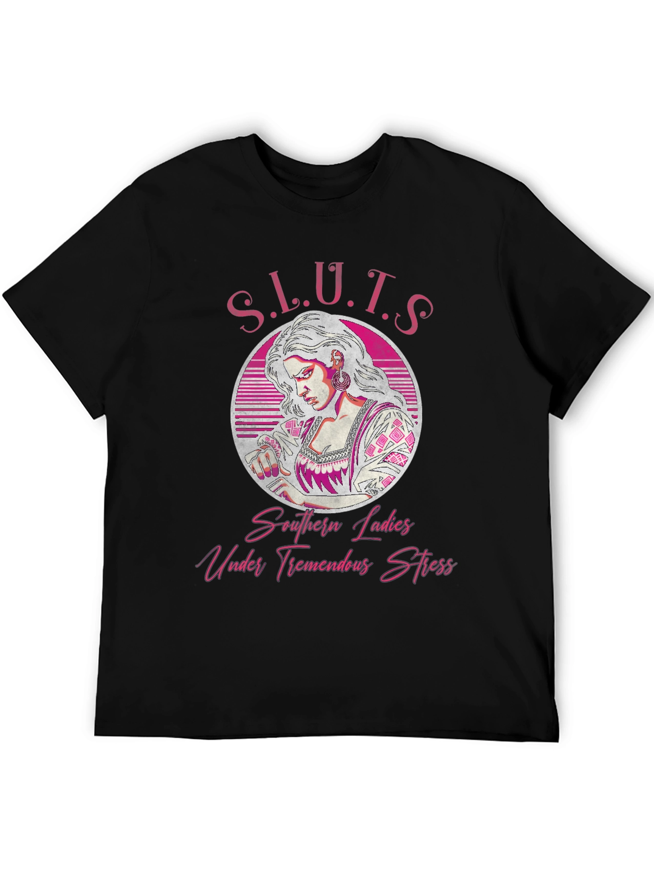 Black S.L.U.T.S T-Shirt - Southern Ladies Under Tremendous Stress view 5