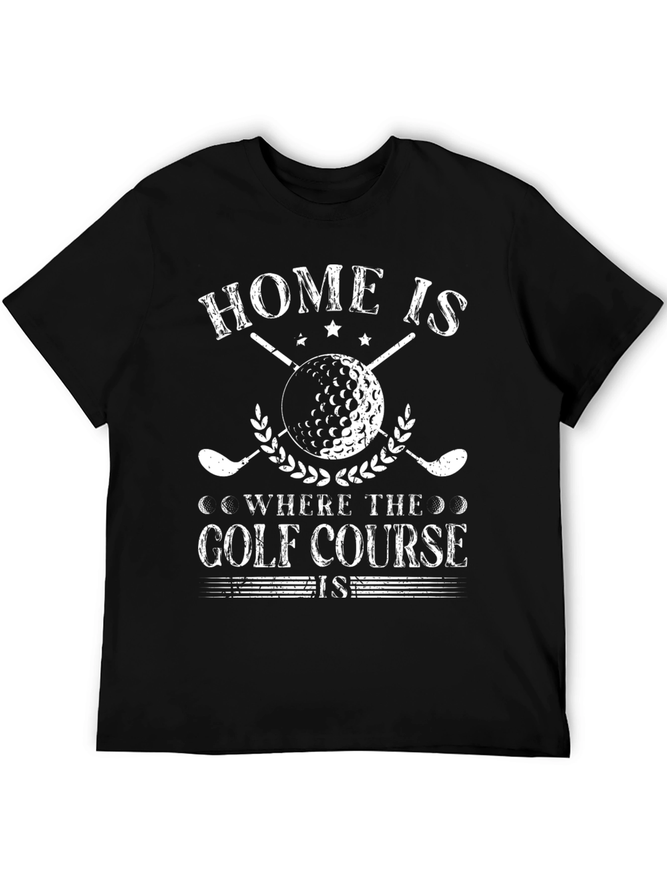 Black Golf Course Home T-Shirt view 5