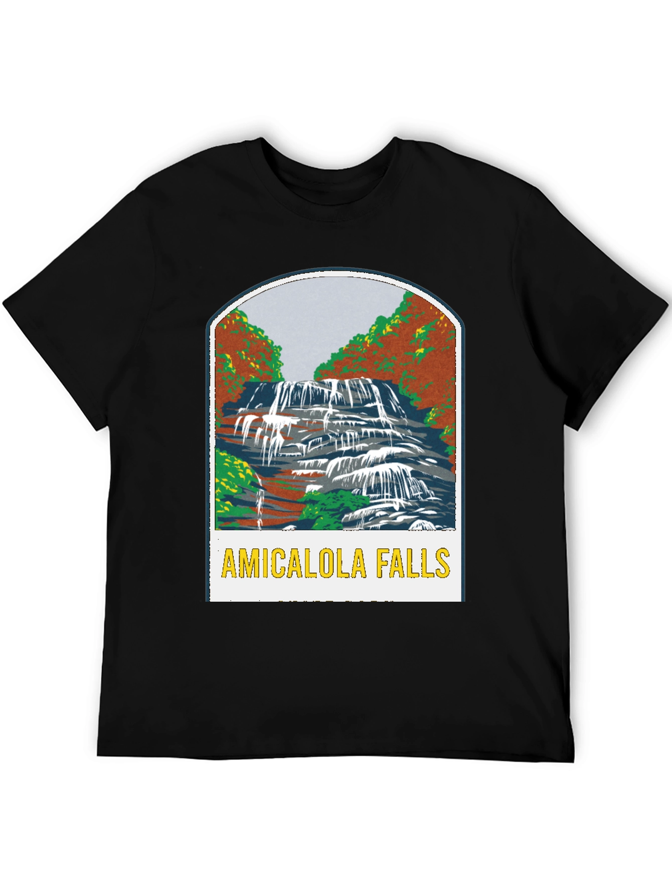 Black Amicalola Falls Black T-Shirt view 5