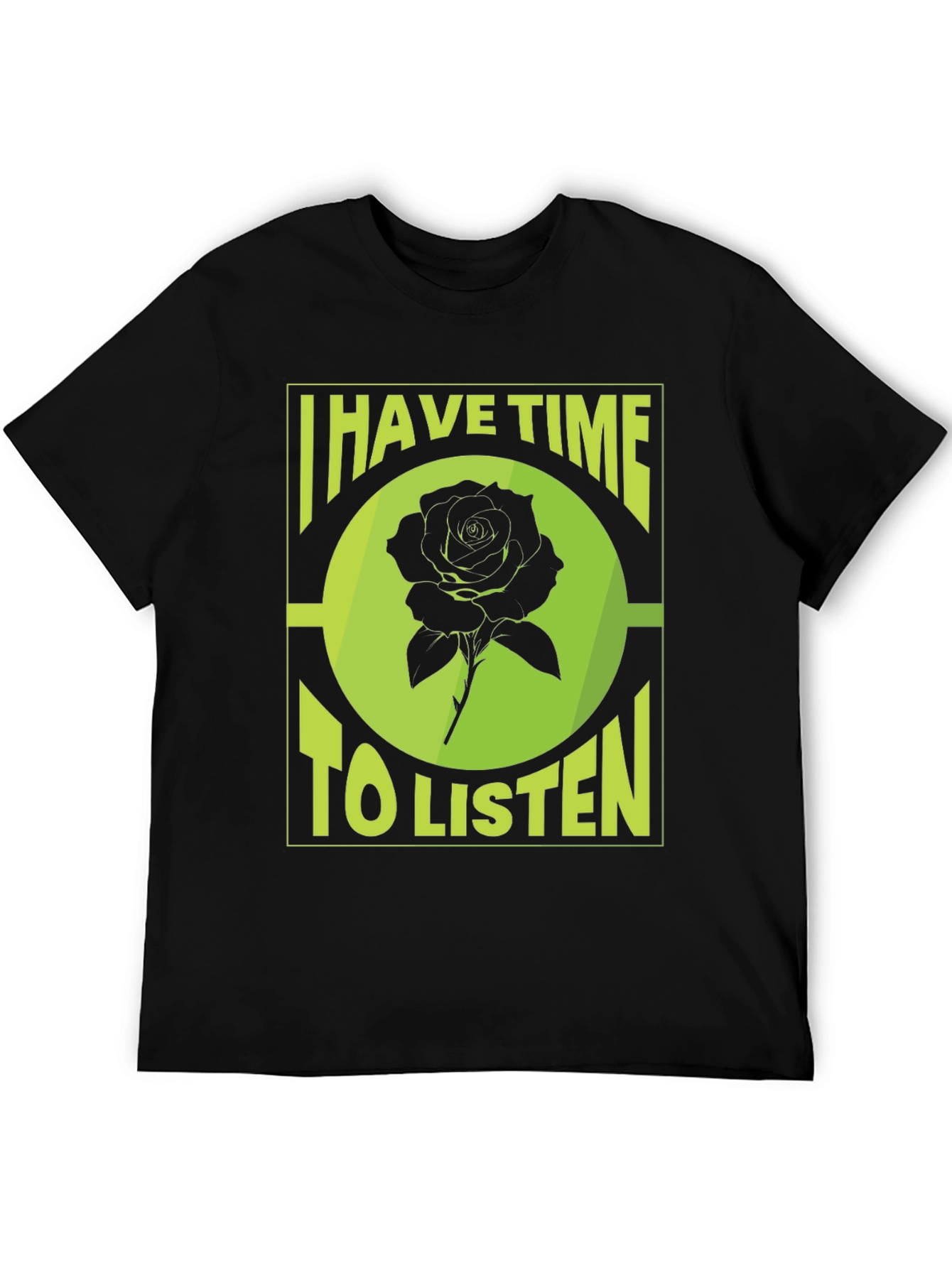 Black I Have Time To Listen Black Graphic Tee view 5