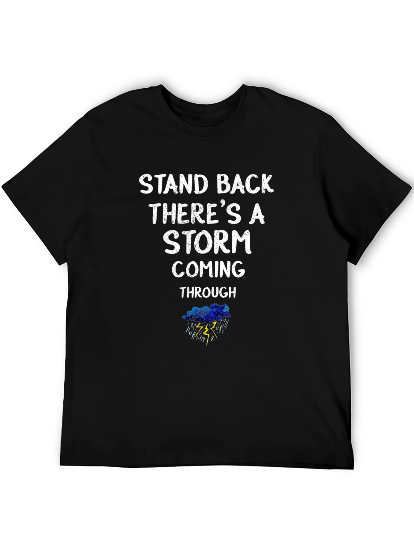 Black Stand Back Storm Graphic Black Tee view 5