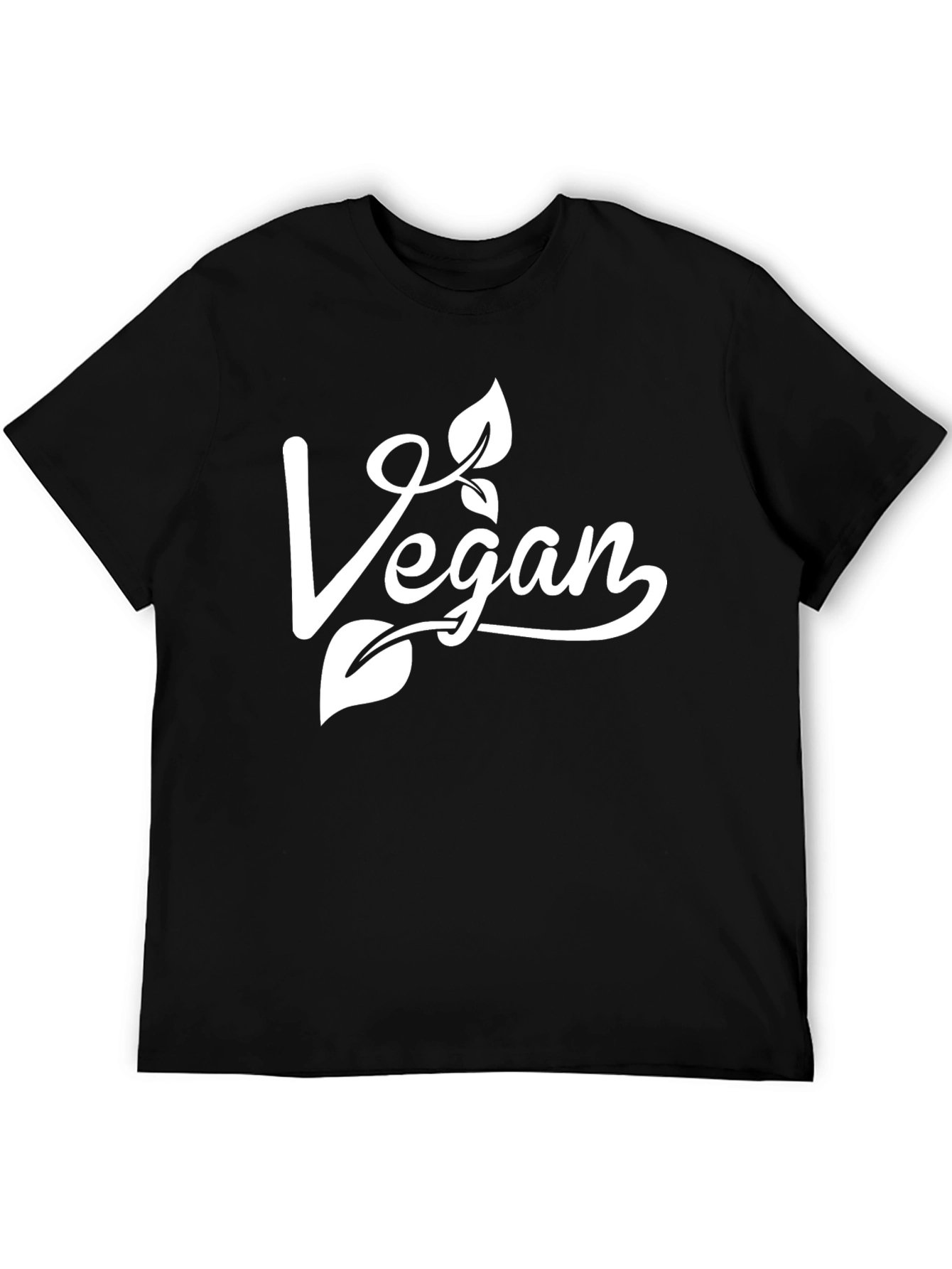 Black Vegan Graphic T-Shirt - Black Cotton Tee view 5