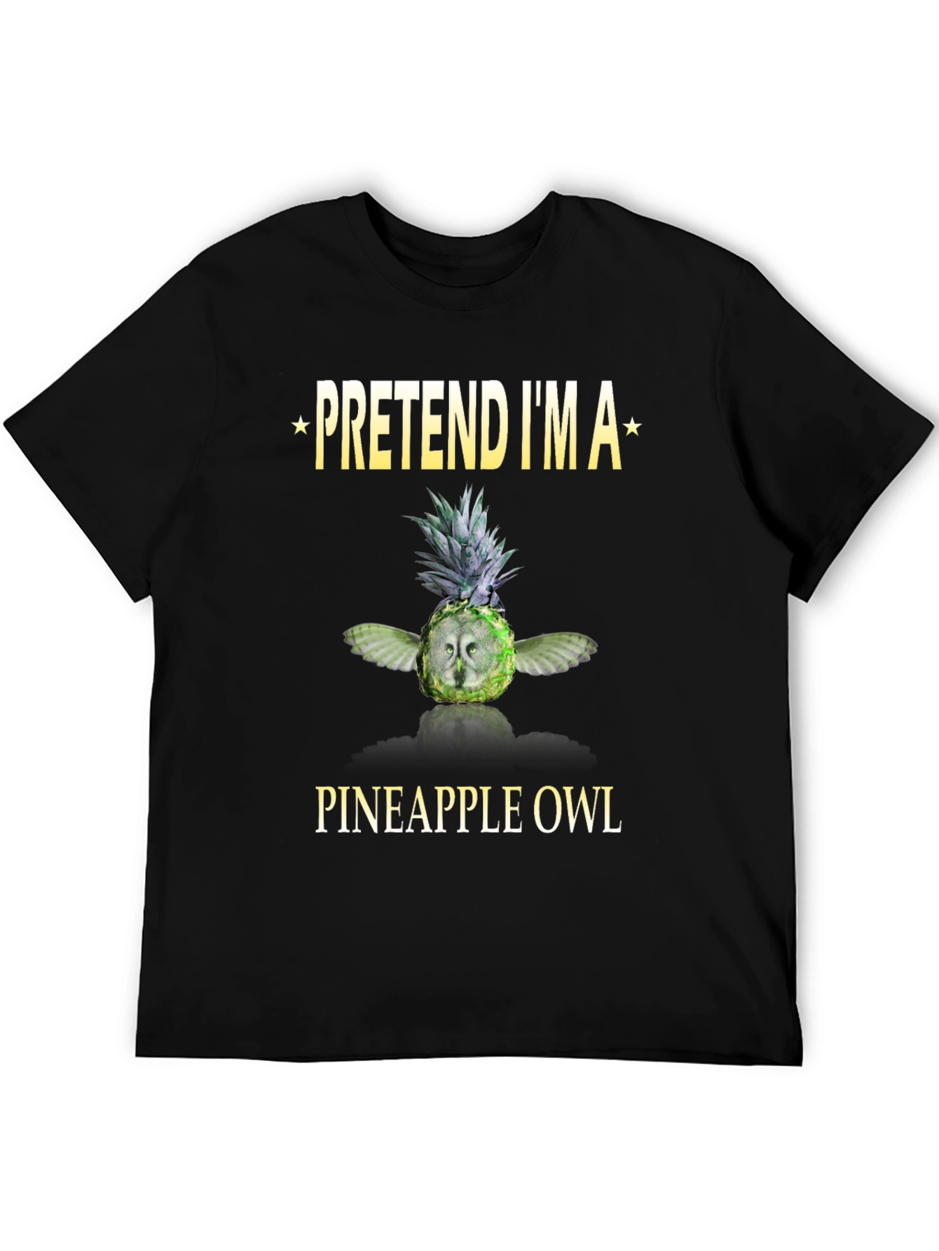 Black Pretend I'm a Pineapple Owl T-Shirt view 5
