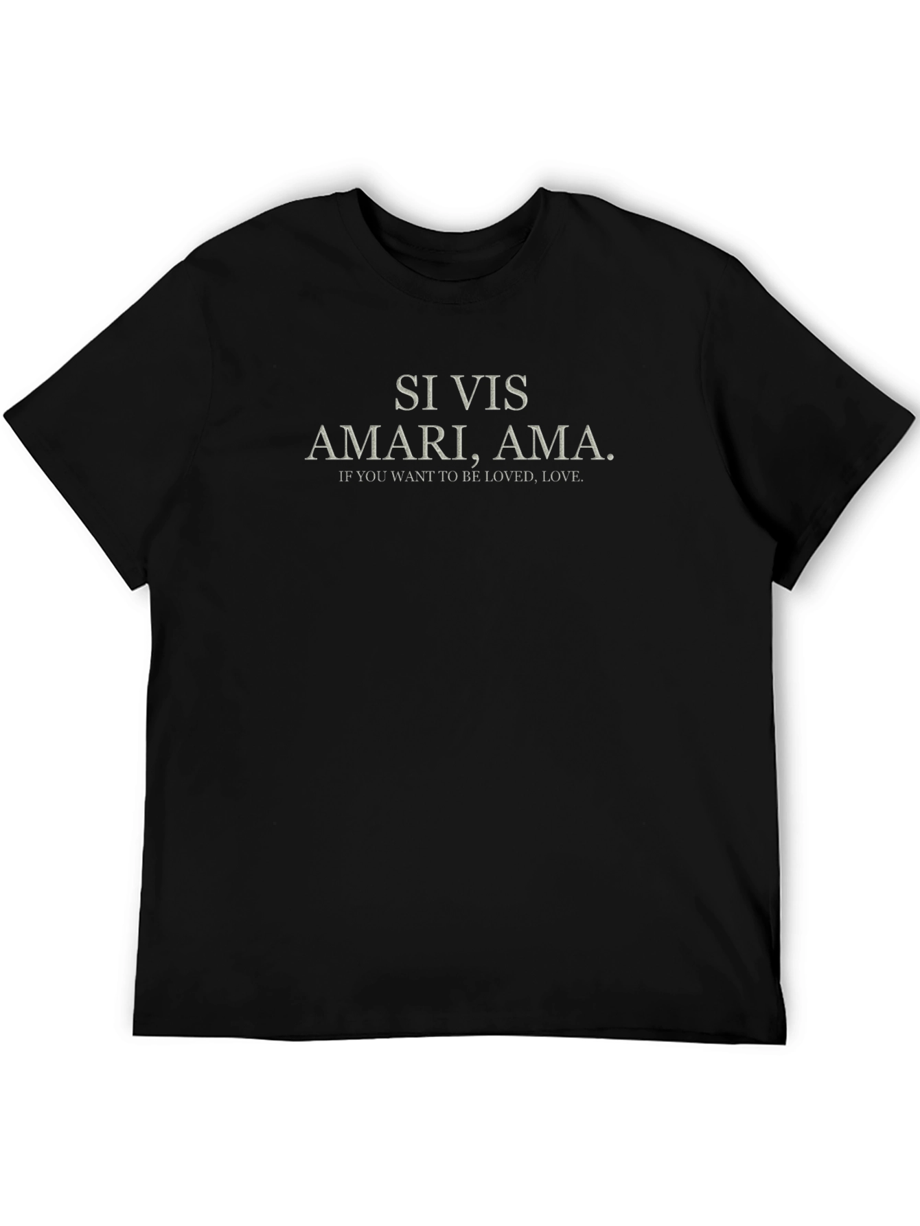 Black Si Vis Amari, Ama. T-Shirt - Latin Quote Tee view 5