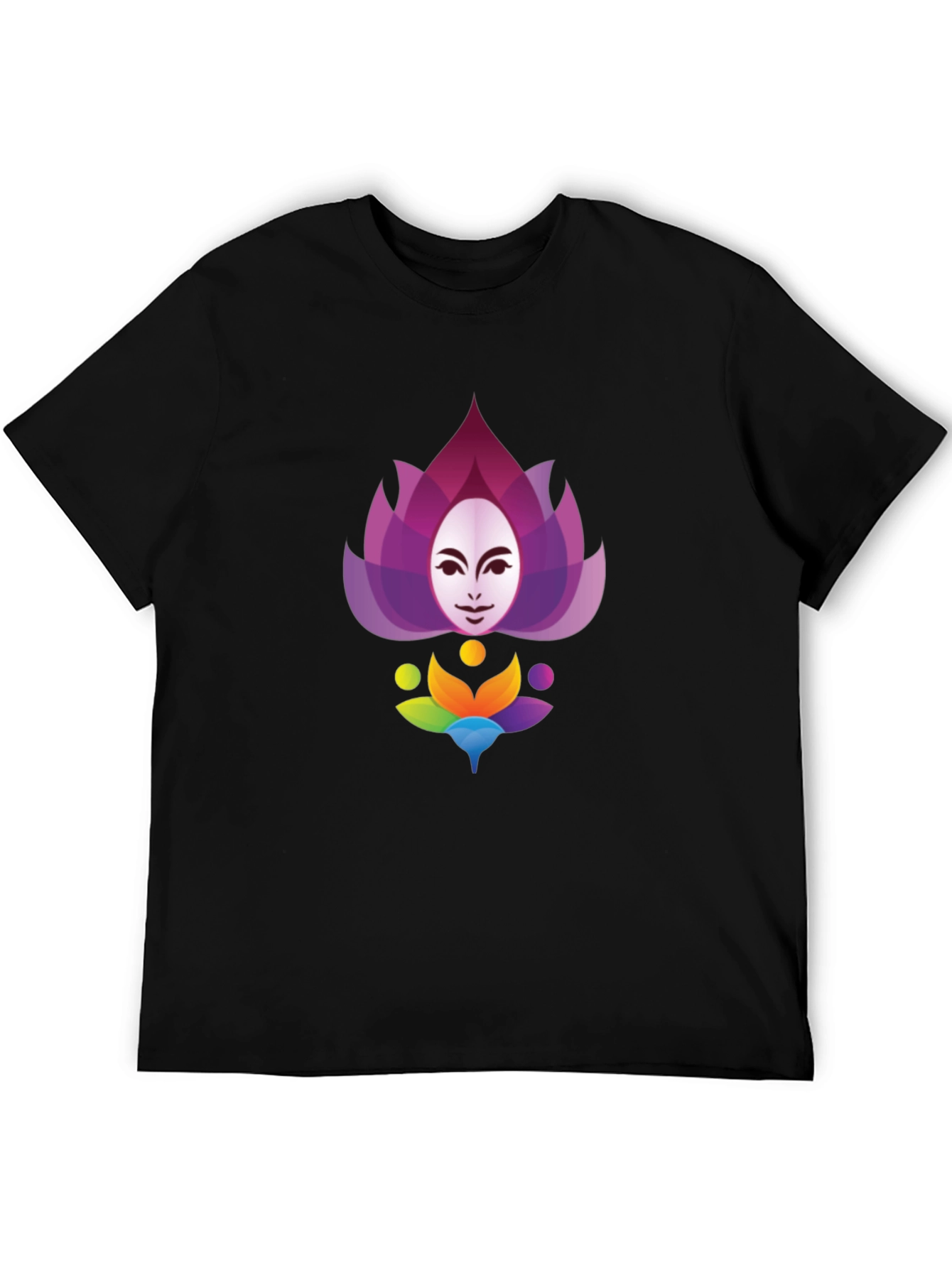 Black Lotus Face Graphic T-Shirt - Stylish Cotton Blend view 5