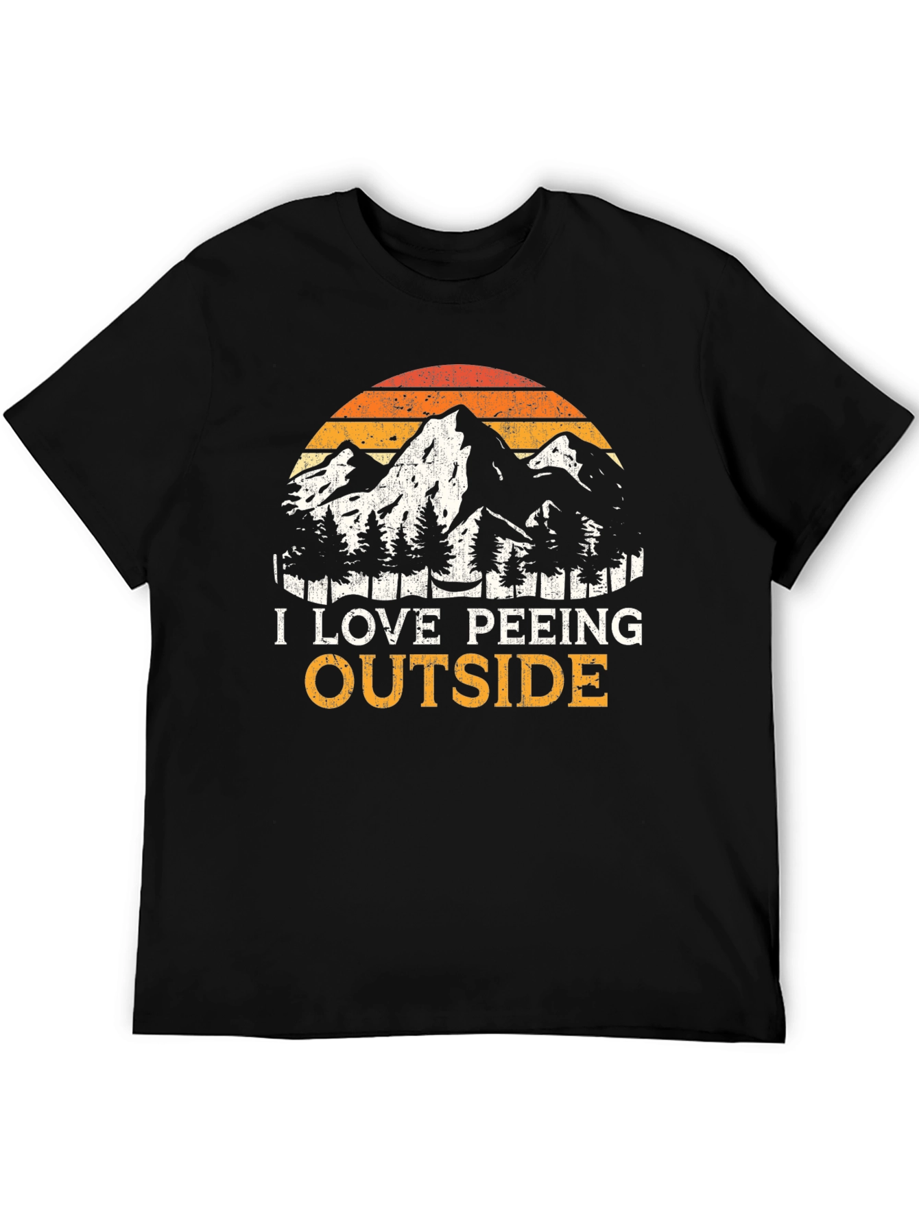 Black I Love Peeing Outside Black T-Shirt view 5