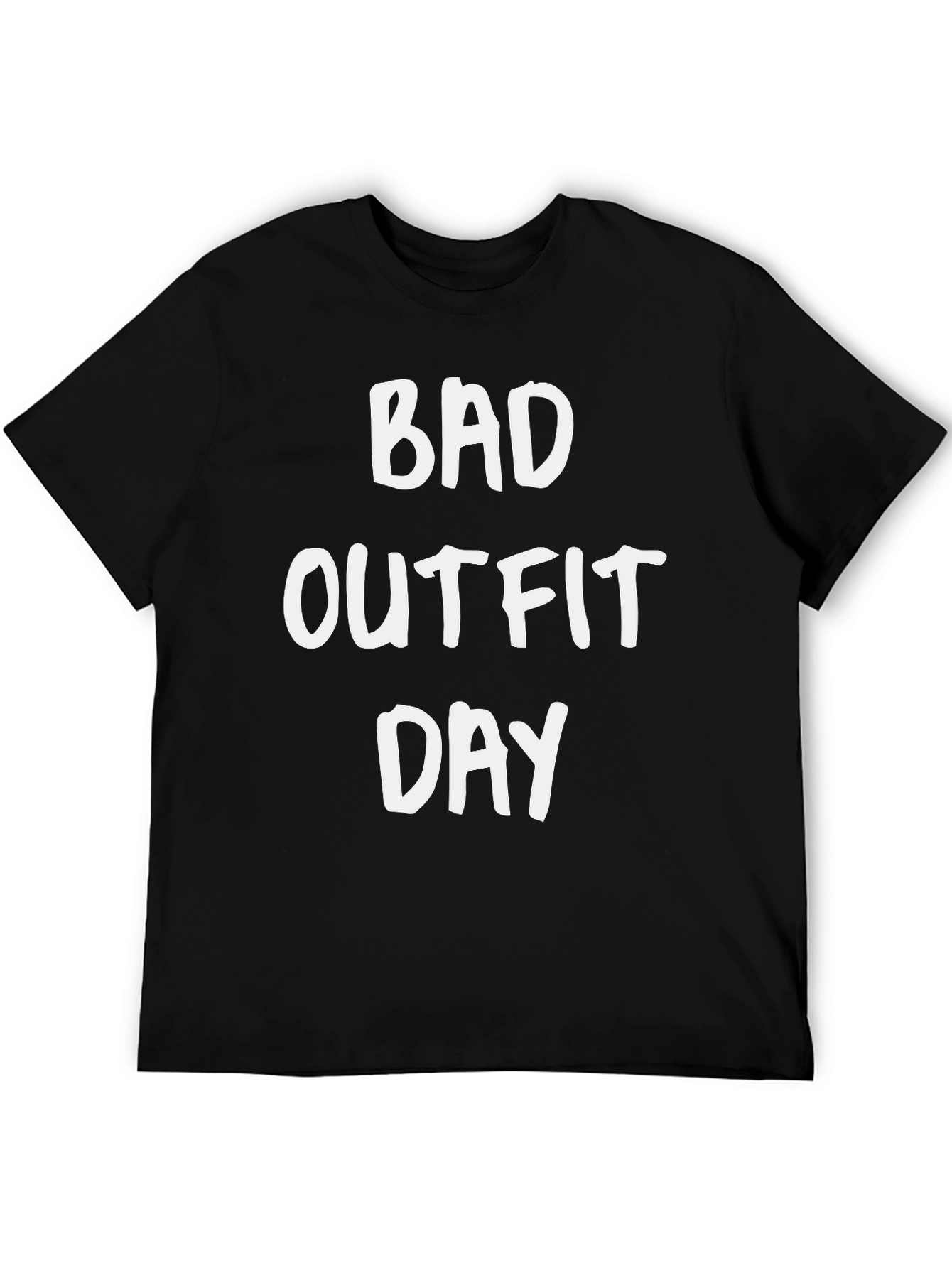 Black Bad Outfit Day Graphic Tee - Funny Slogan Shirt view 5