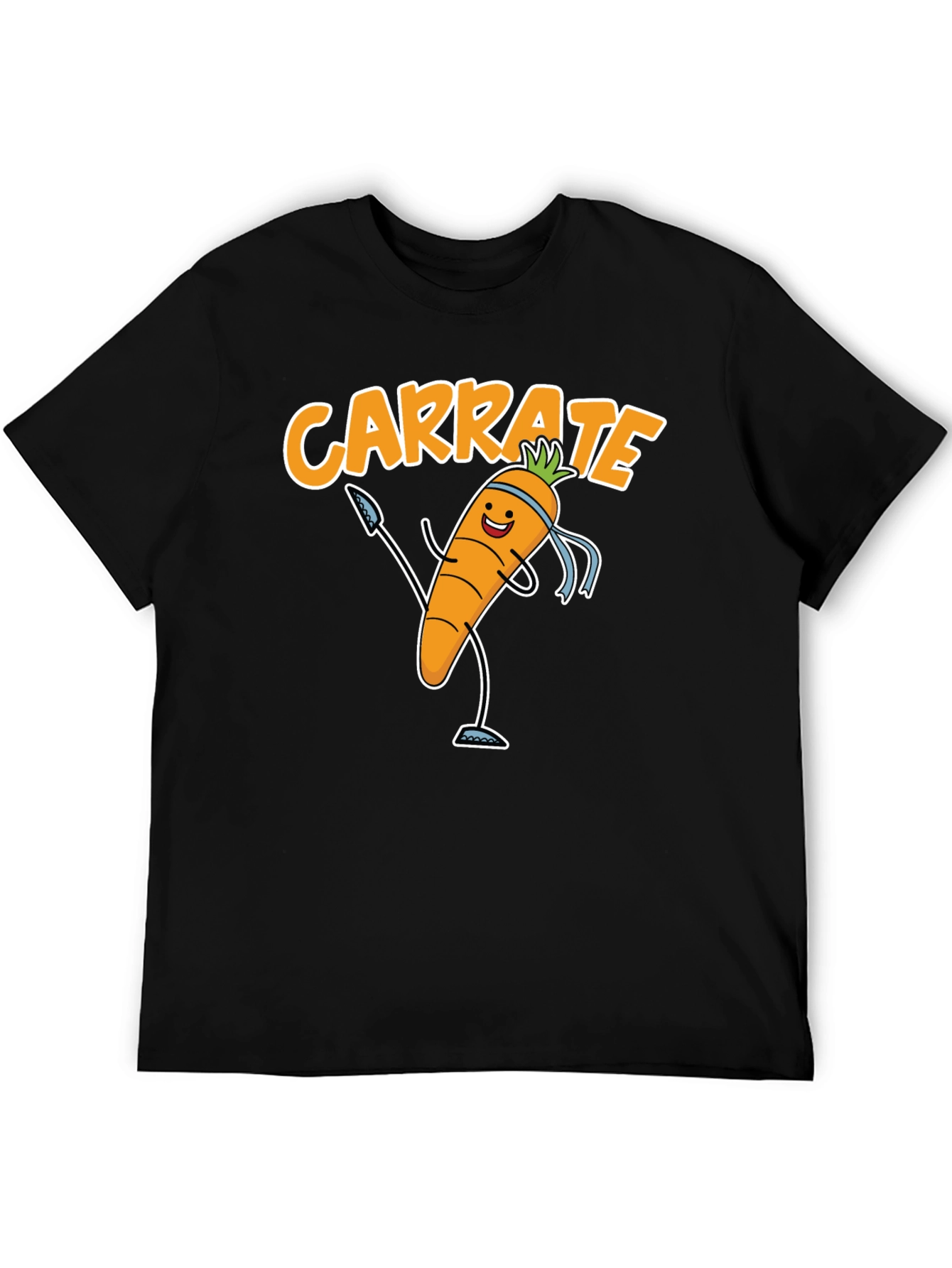 Black Carrate T-Shirt - Funny Carrot Karate Tee view 5
