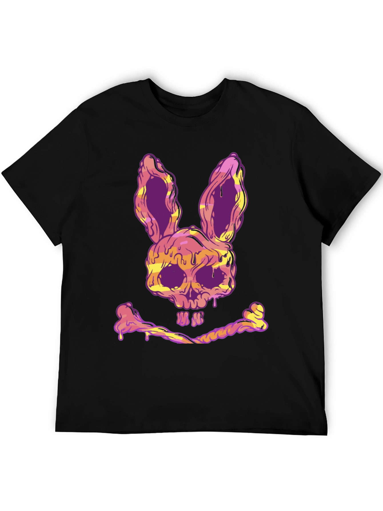 Black Skull Bunny T-Shirt - Edgy Graphic Tee view 5