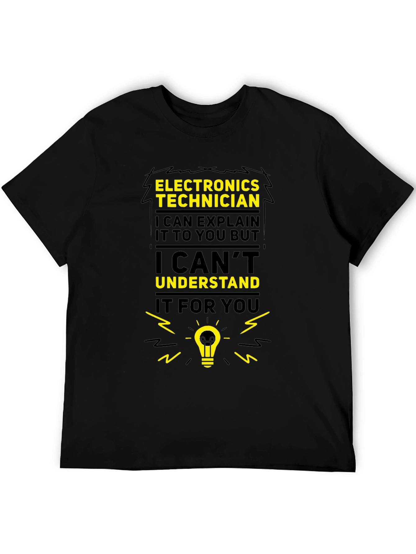 Black Electronics Technician Funny T-Shirt view 5
