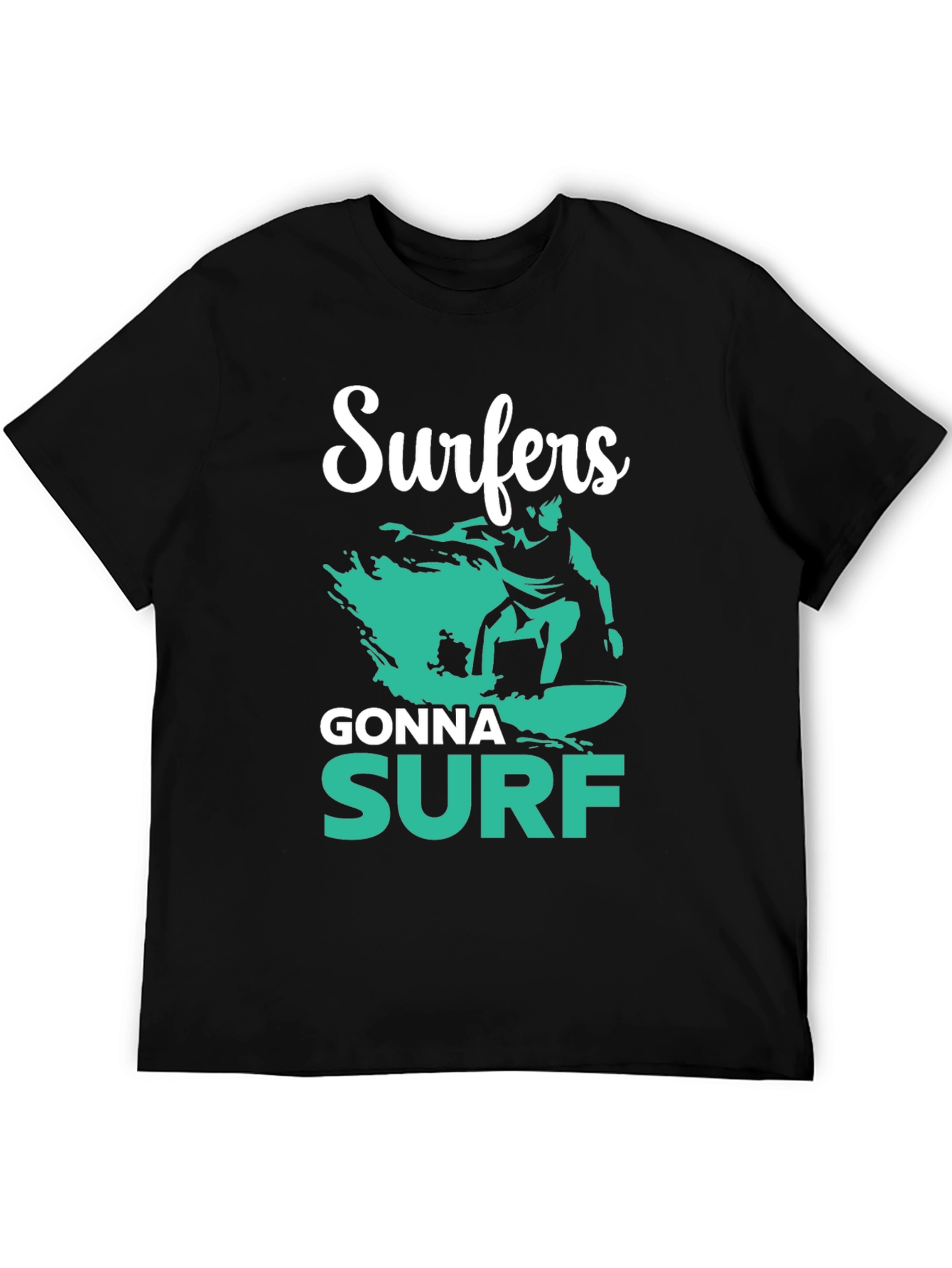 Black Surfers Gonna Surf Graphic Tee view 5