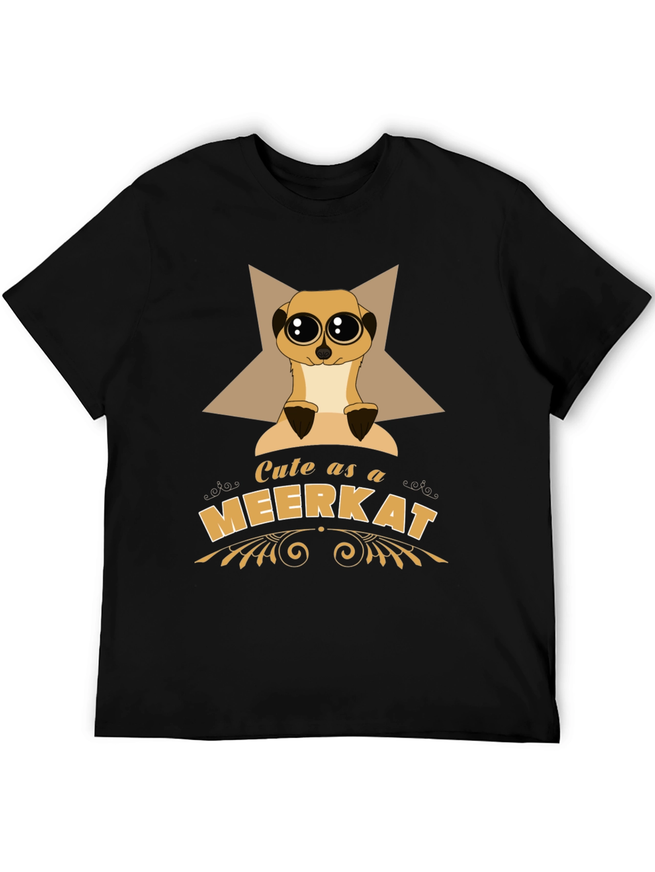 Black Cute as a Meerkat T-Shirt view 5