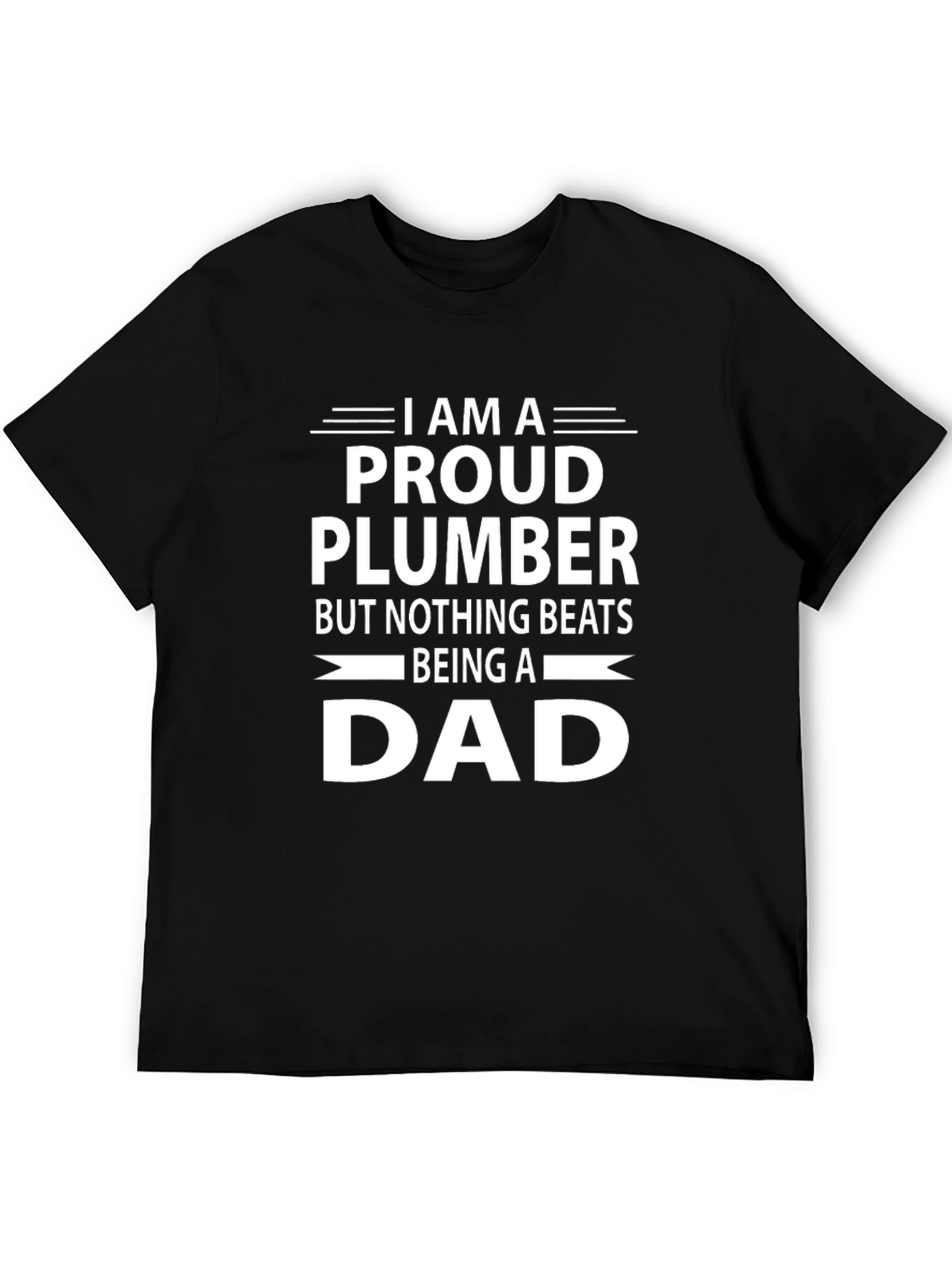 Black Proud Plumber Dad T-Shirt - Father's Day Gift view 5
