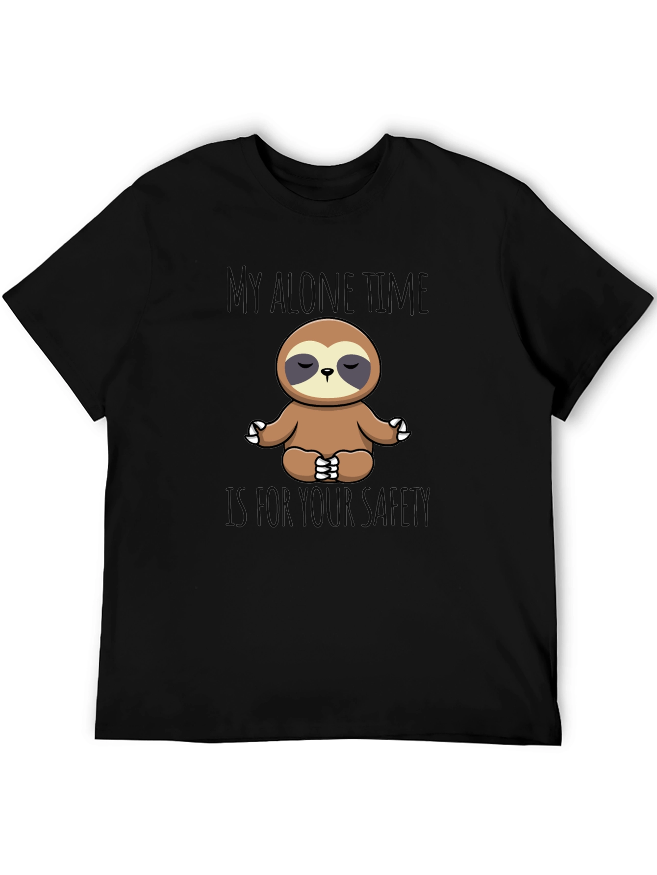 Black Zen Sloth Graphic Tee - My Alone Time view 5