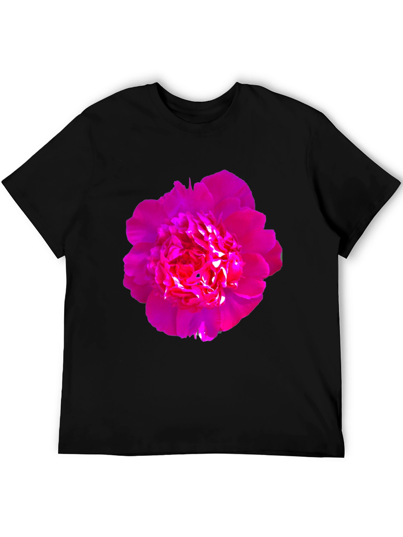Black Floral Print Black T-Shirt view 5