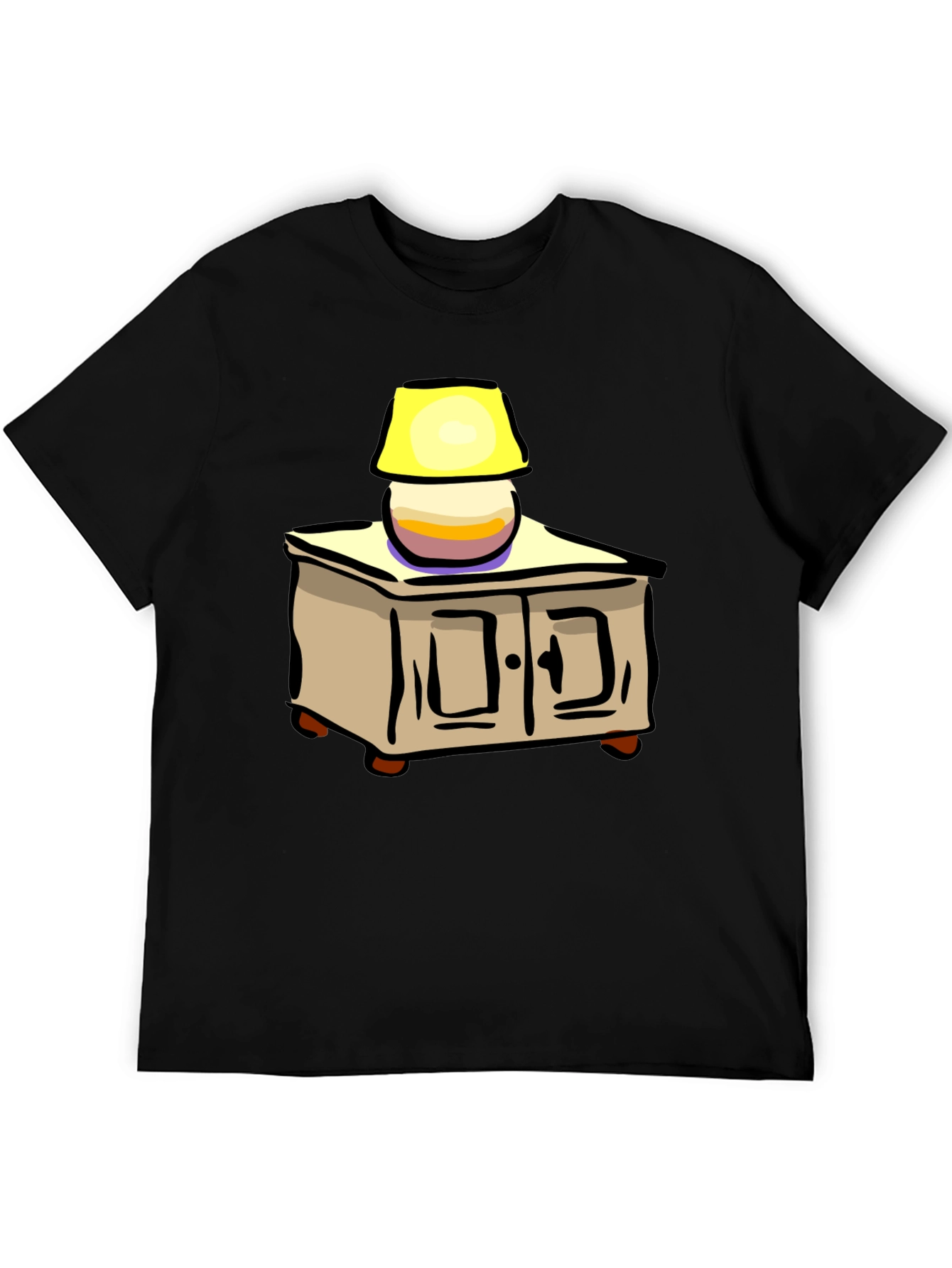 Black Cartoon Nightstand Lamp T-Shirt view 5