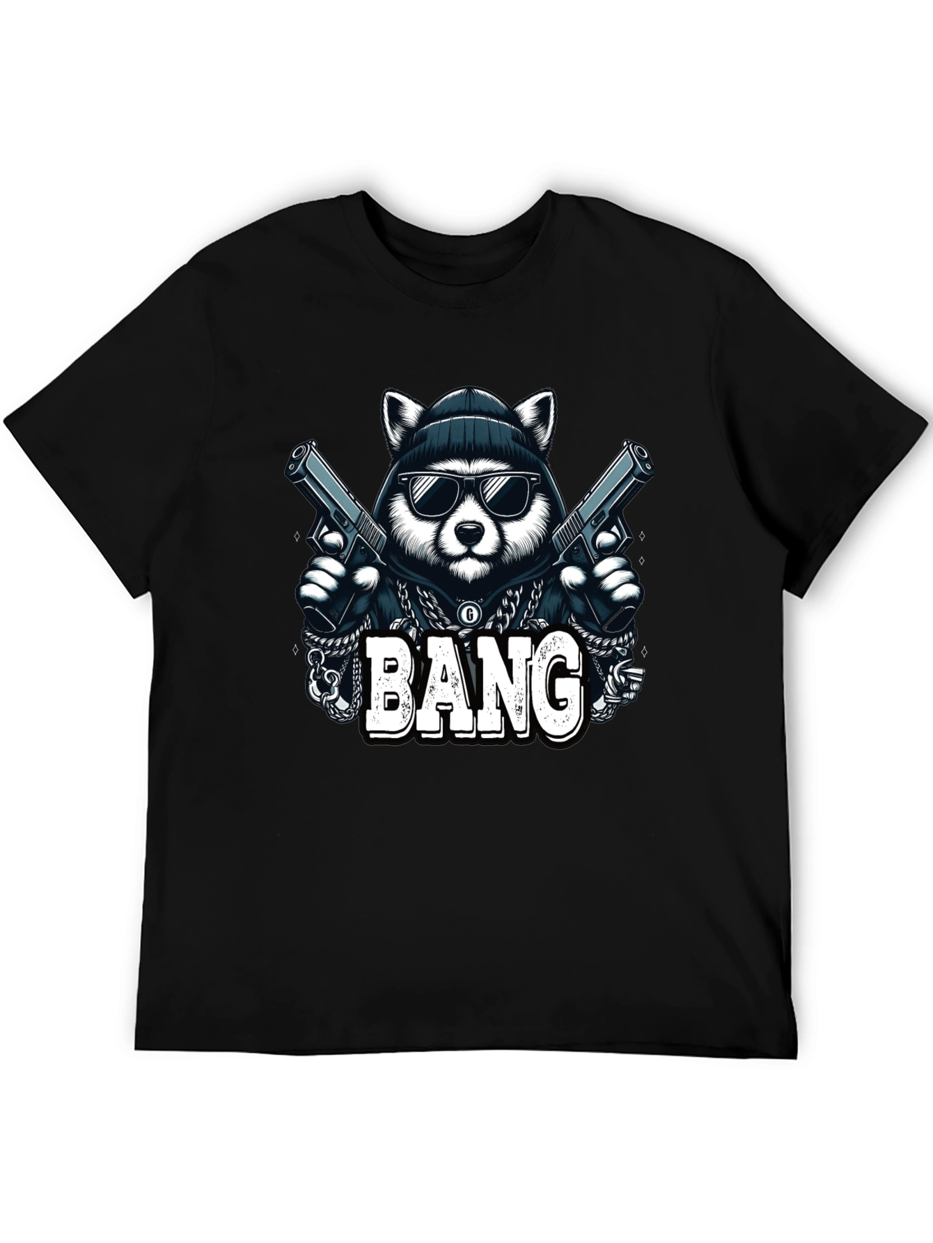 Black Raccoon Gangster Graphic Tee view 5