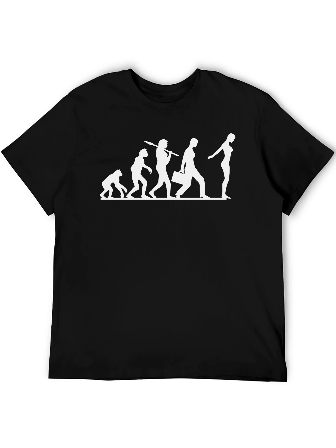 Black Evolution of Man T-Shirt - Humorous Design view 5